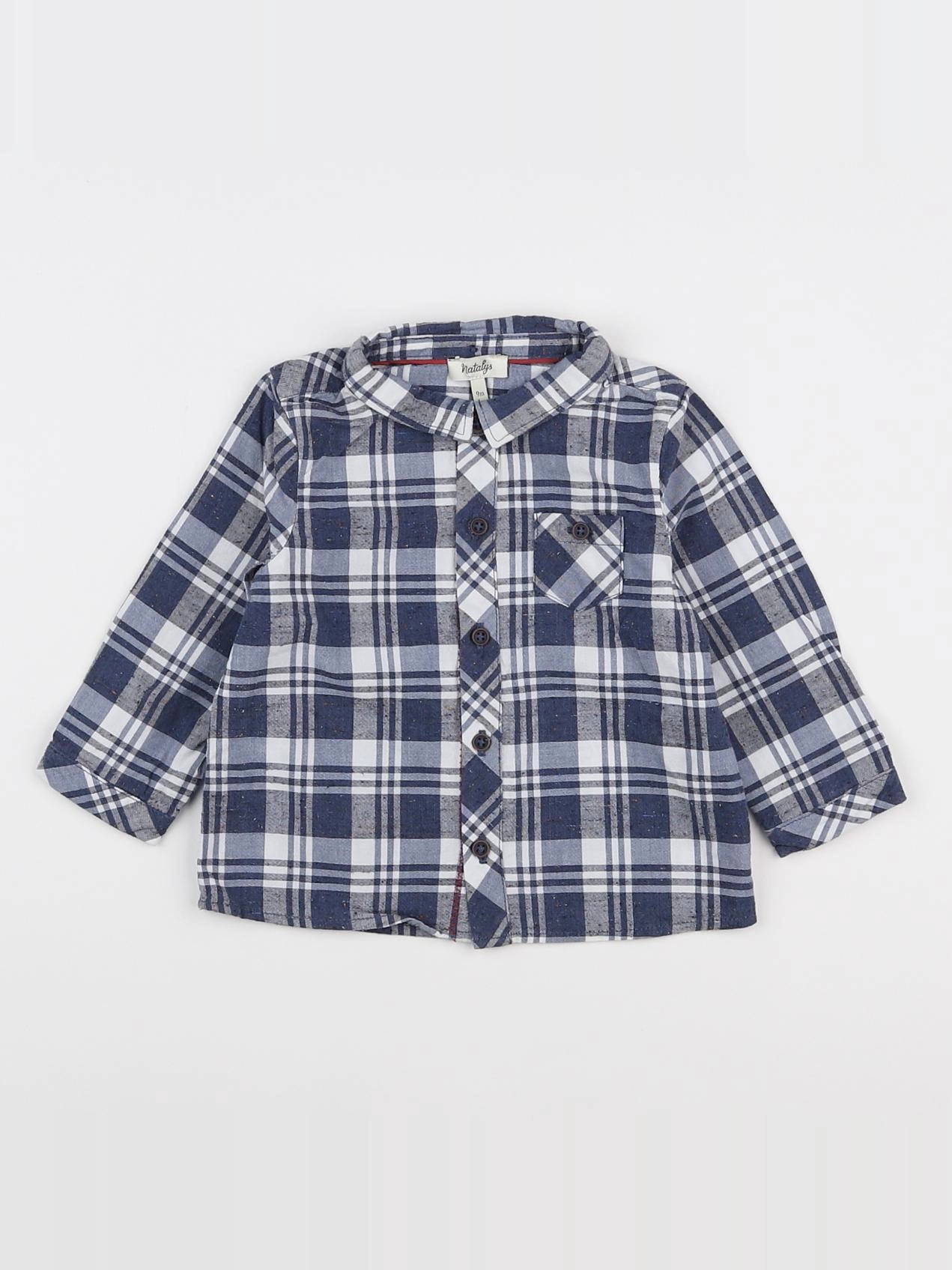 Natalys - chemise bleu, blanc - 9 mois