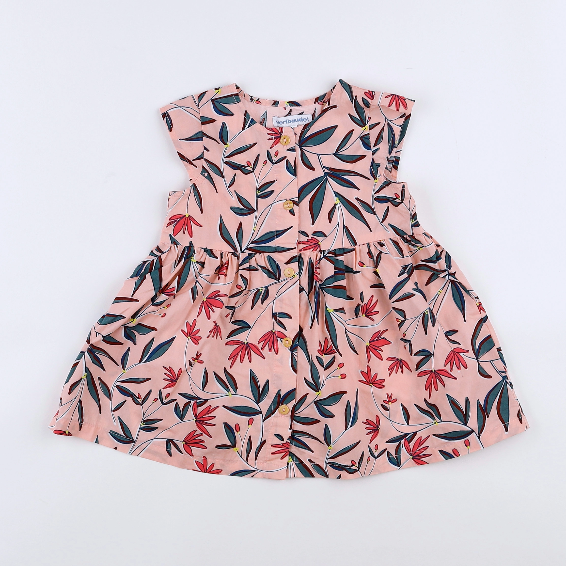 Vertbaudet - robe rose, multicolore - 12 mois