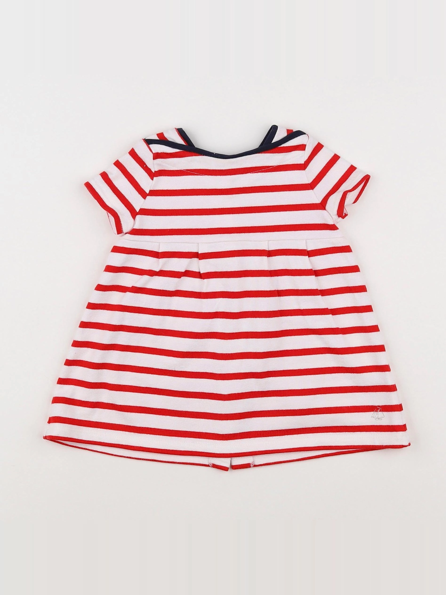 Petit Bateau - robe rouge - 6 mois