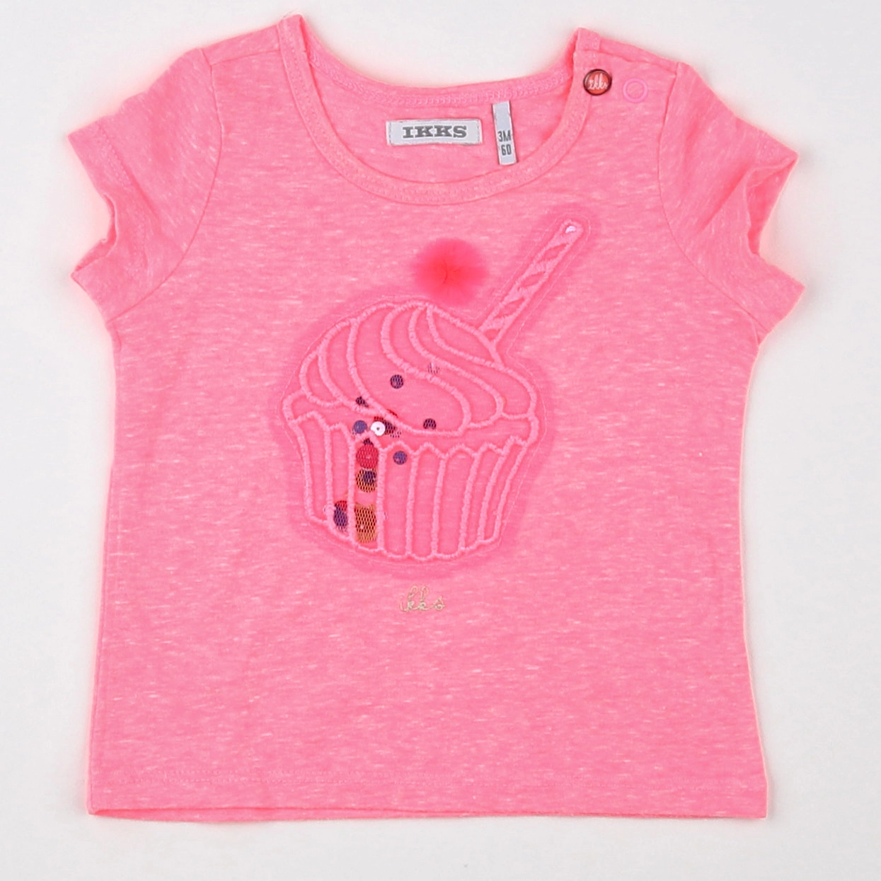 IKKS - tee-shirt rose fluo - 3 mois