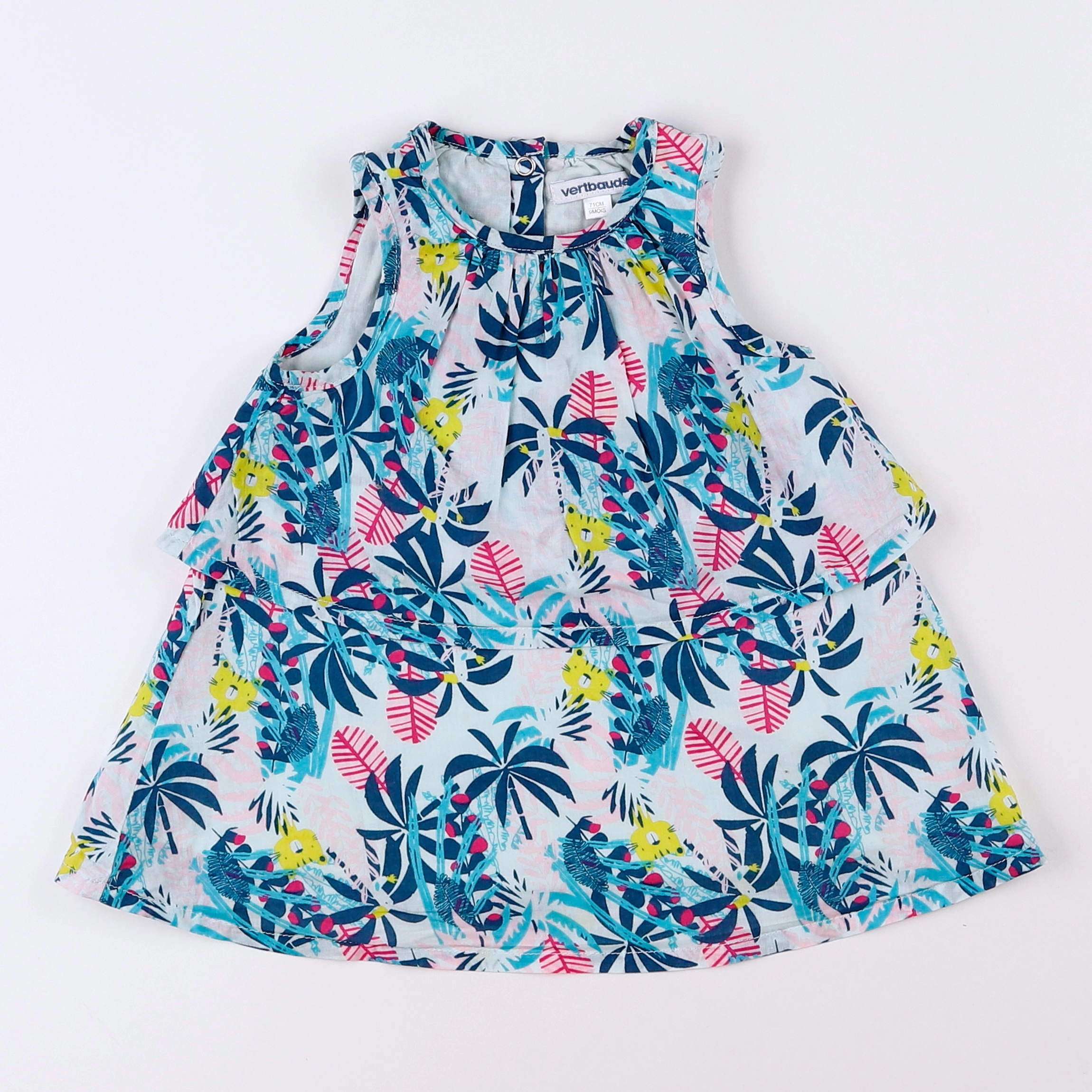 Vertbaudet - robe vert - 9 mois