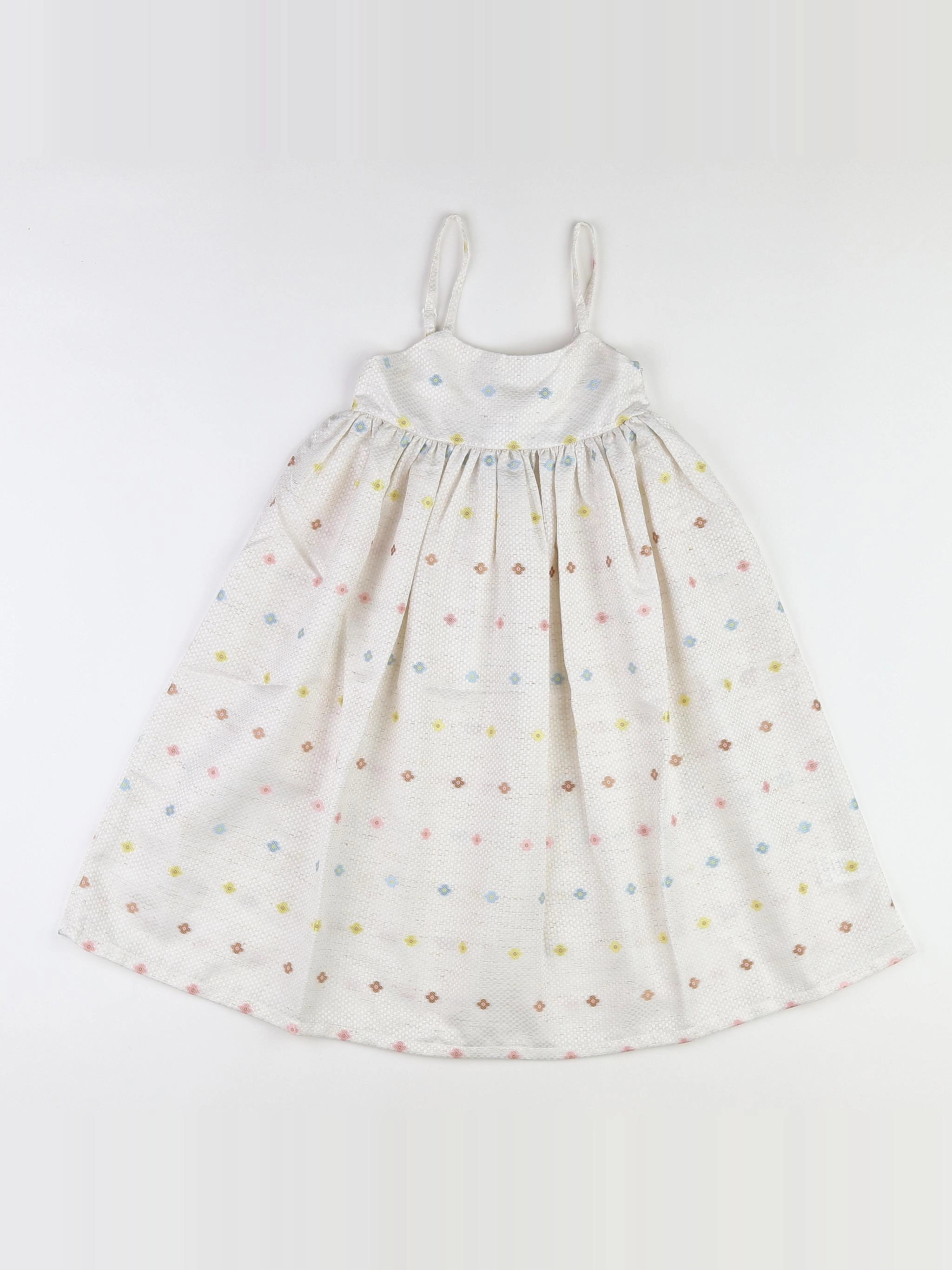 The new society - robe blanc, multicolore (état neuf) - 6 ans
