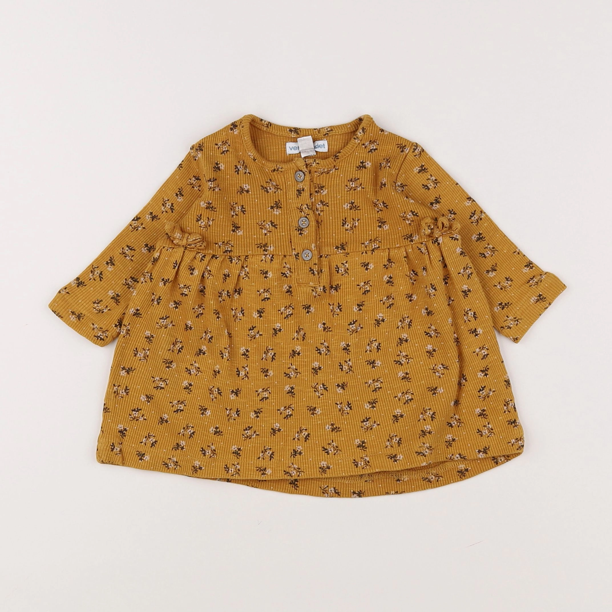 Vertbaudet - robe orange, marron - 6 mois