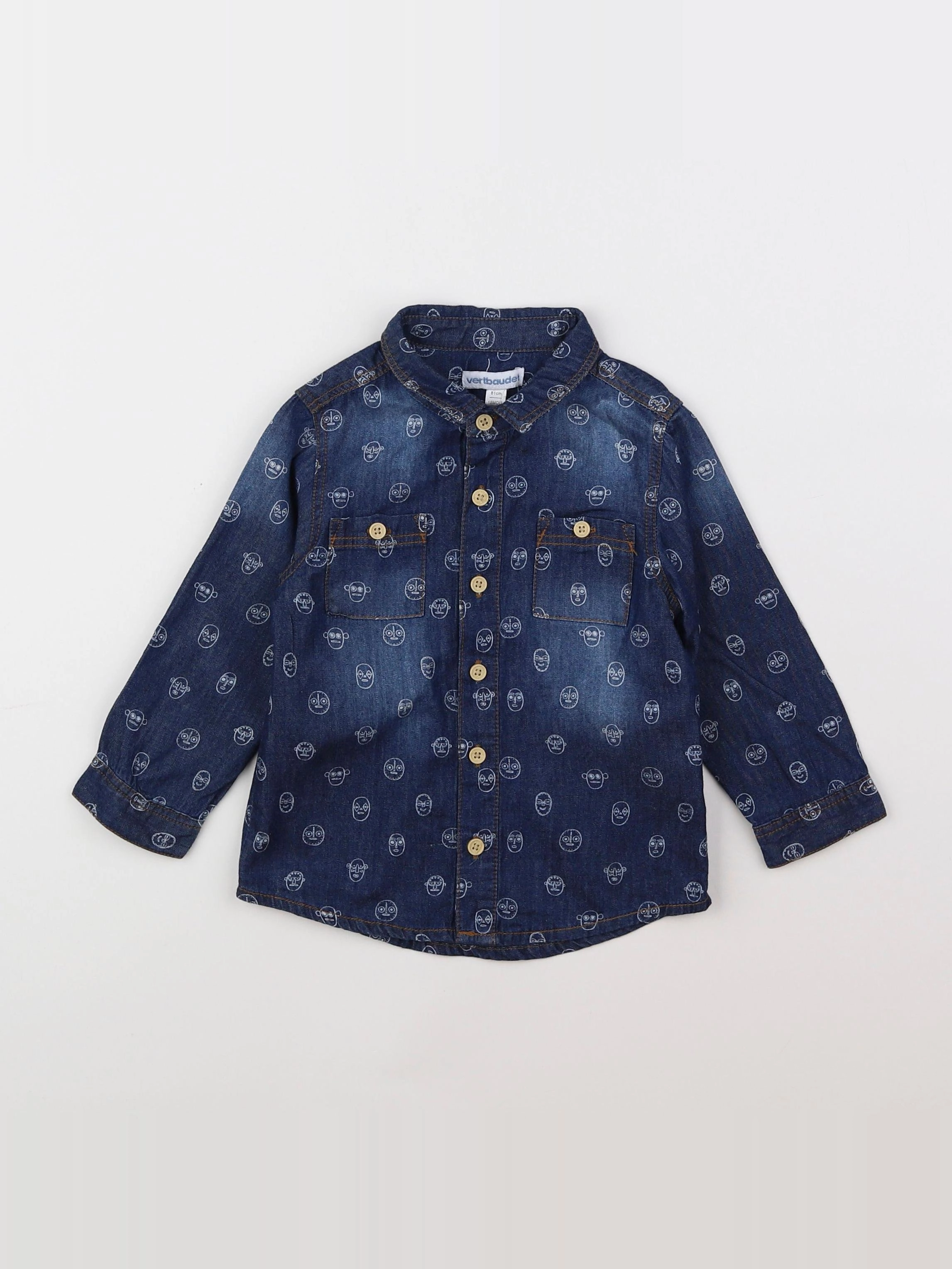 Vertbaudet - chemise bleu - 18 mois