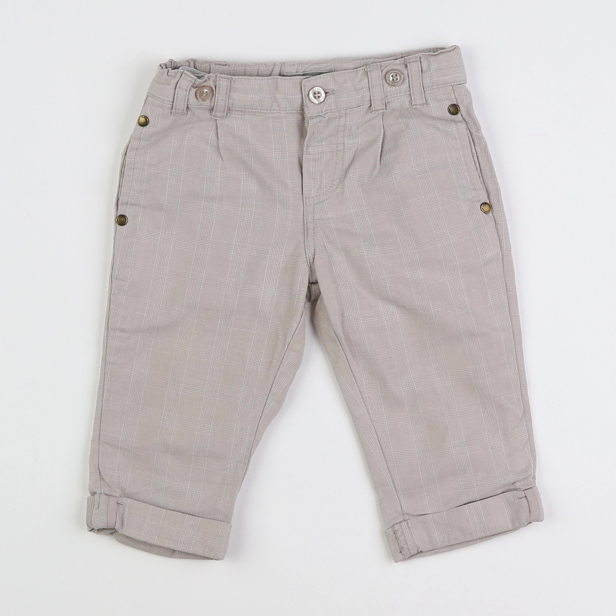 Vertbaudet - pantalon beige - 9 mois