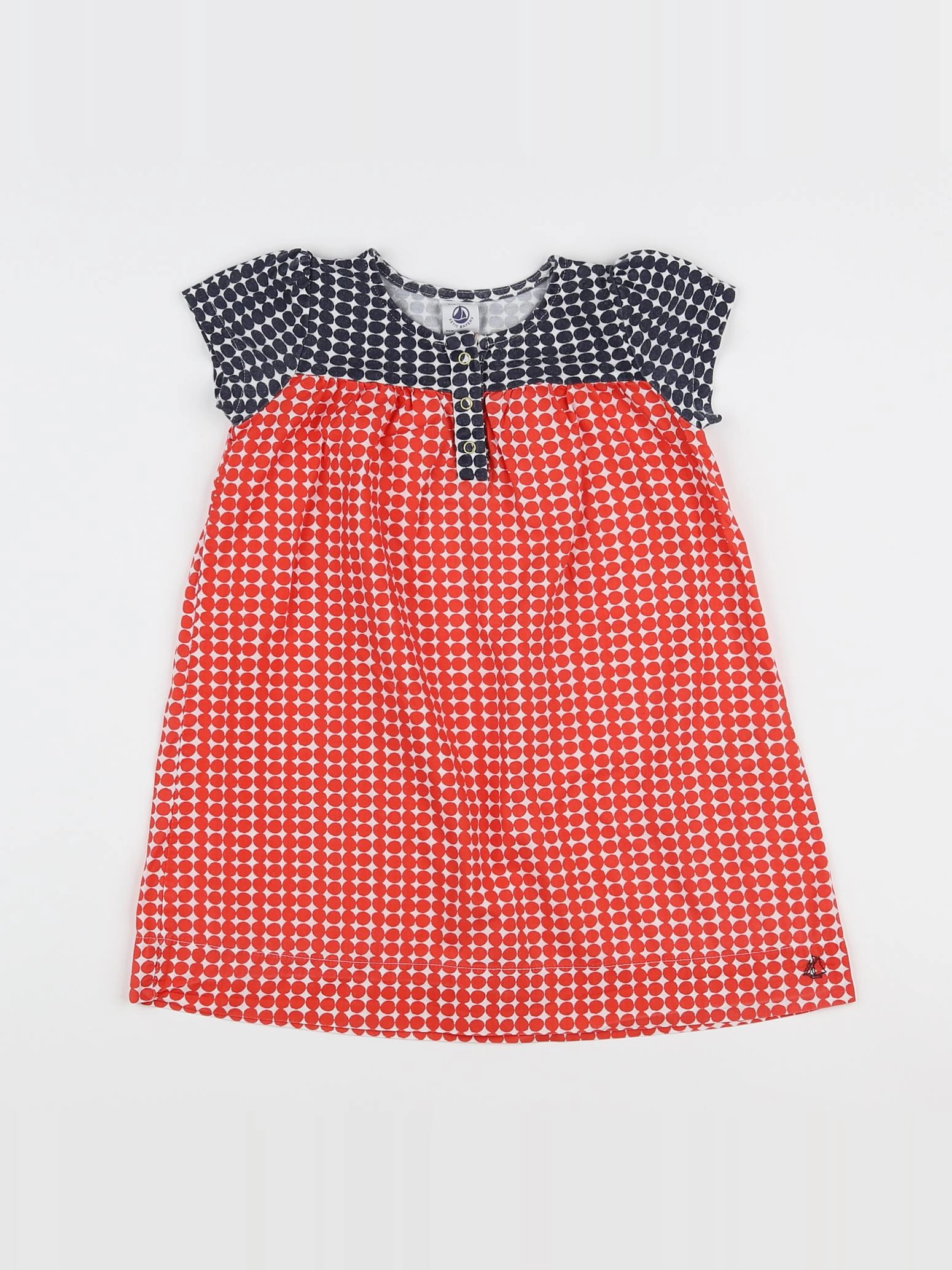 Petit Bateau - robe orange - 18 mois
