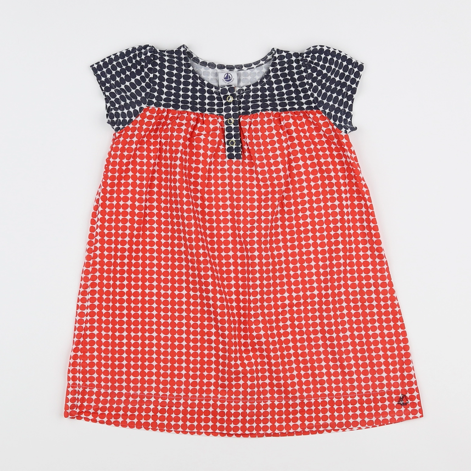 Petit Bateau - robe orange - 18 mois