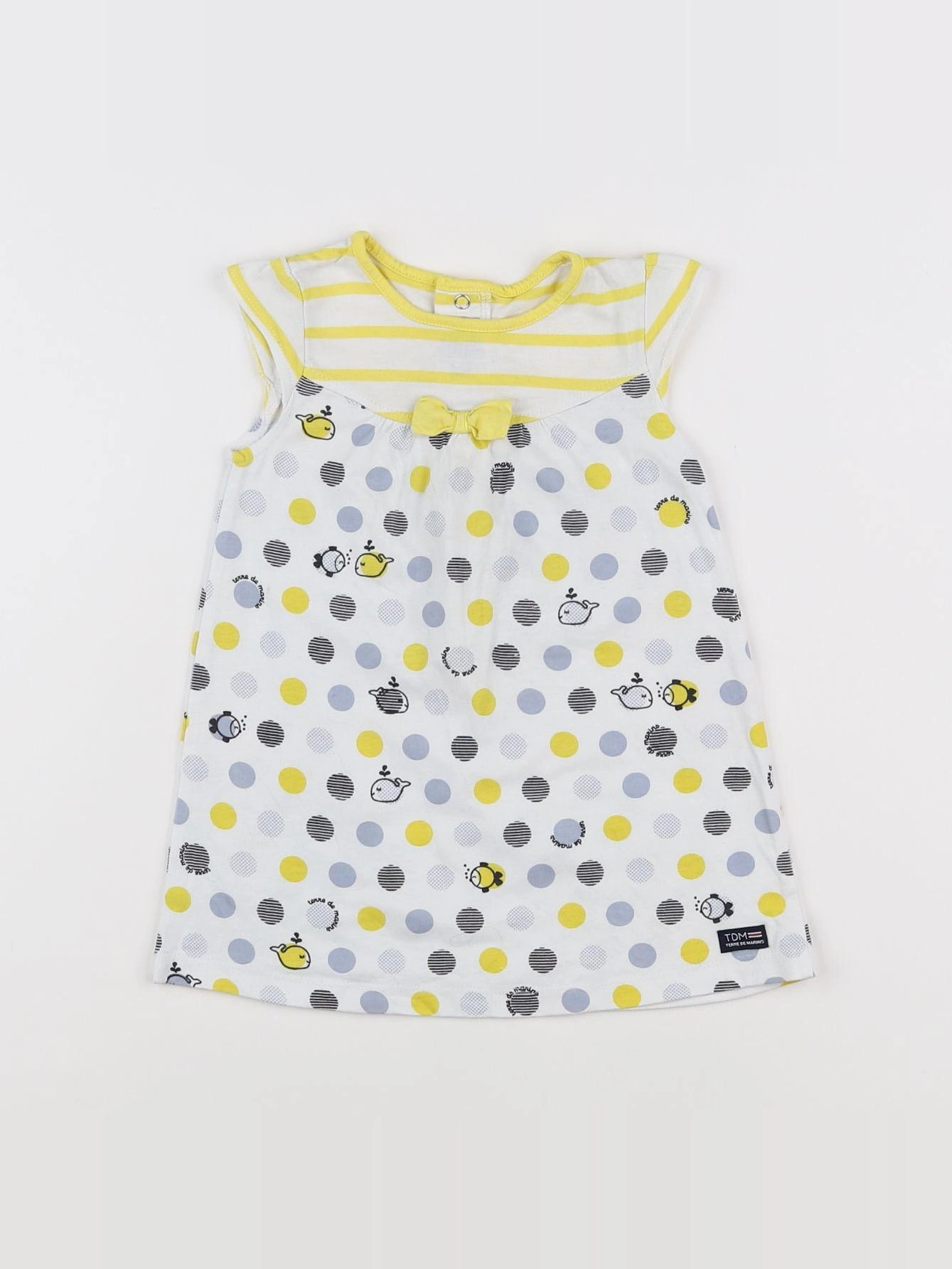 Terre de marins - robe blanc, jaune - 12 mois