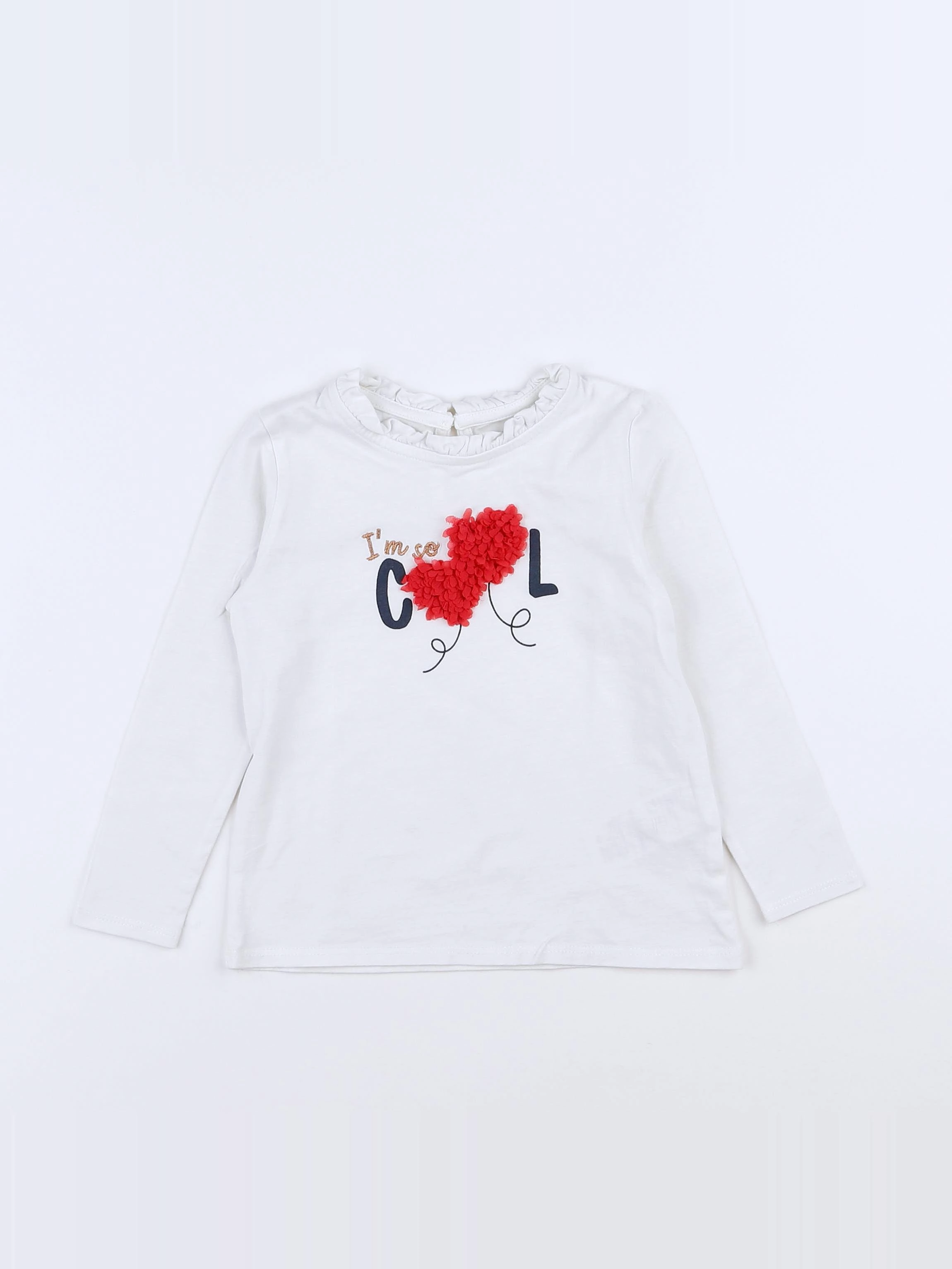 Vertbaudet - tee-shirt blanc - 3 mois
