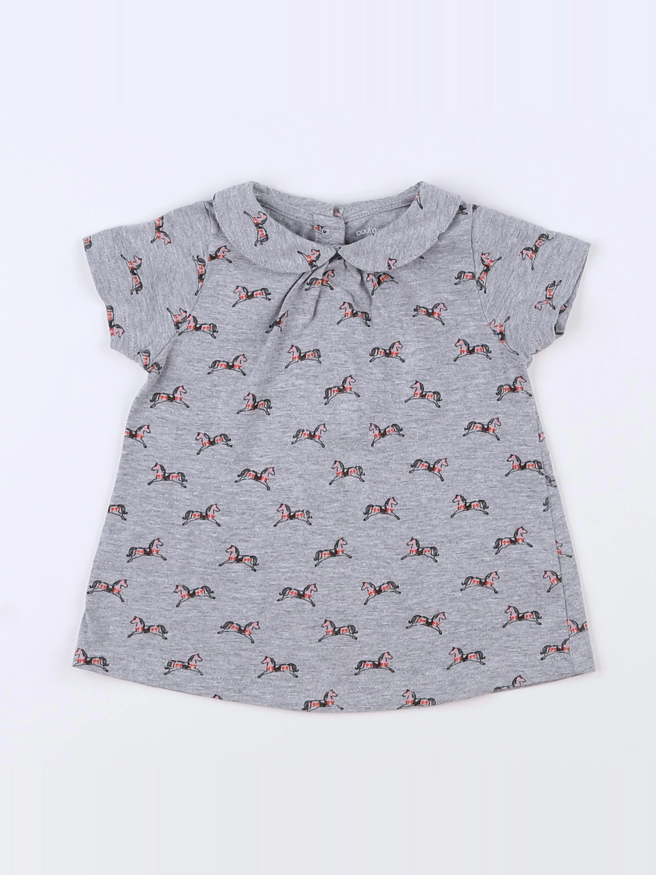 Boutchou - tee-shirt gris - 9 mois