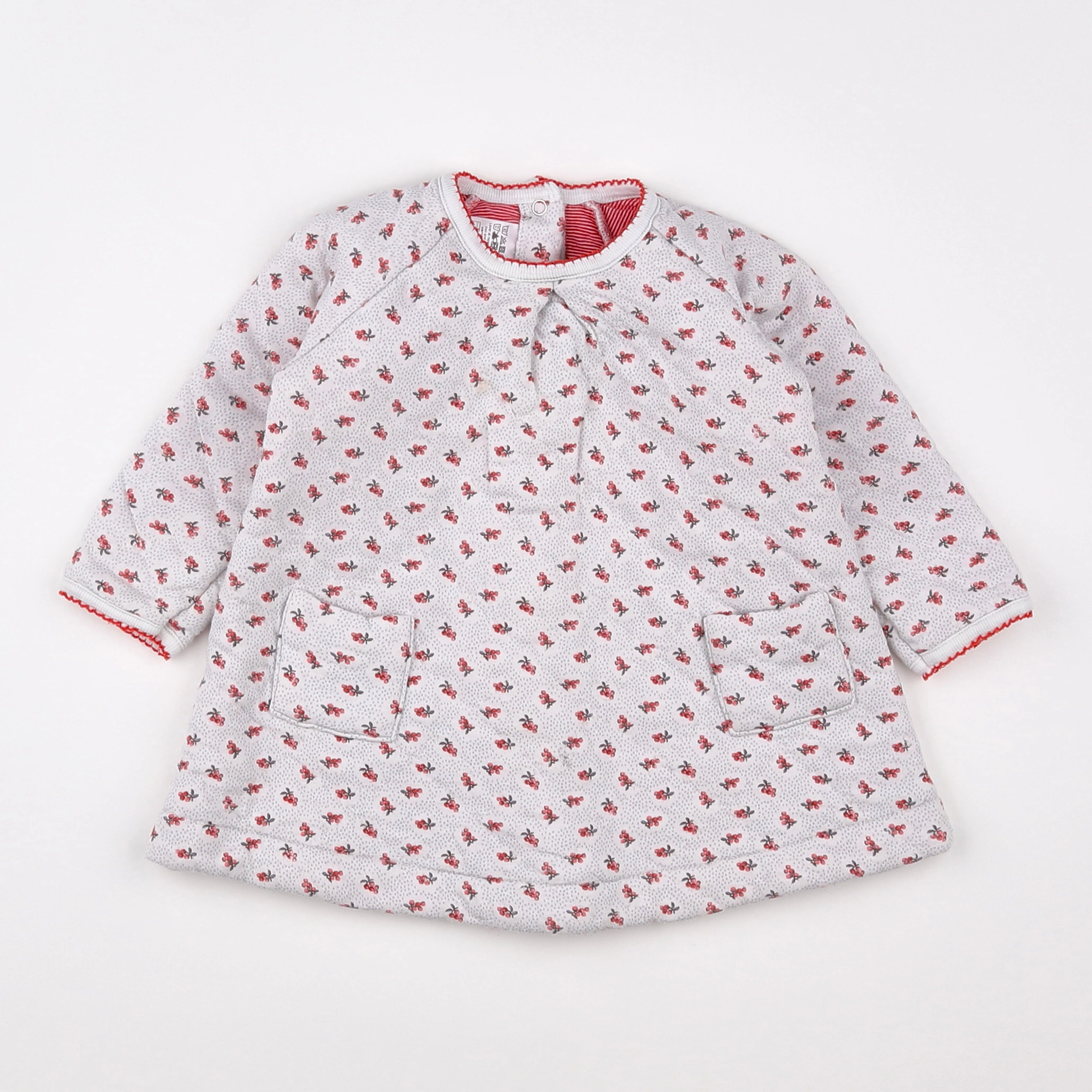 Petit Bateau - robe blanc - 12 mois