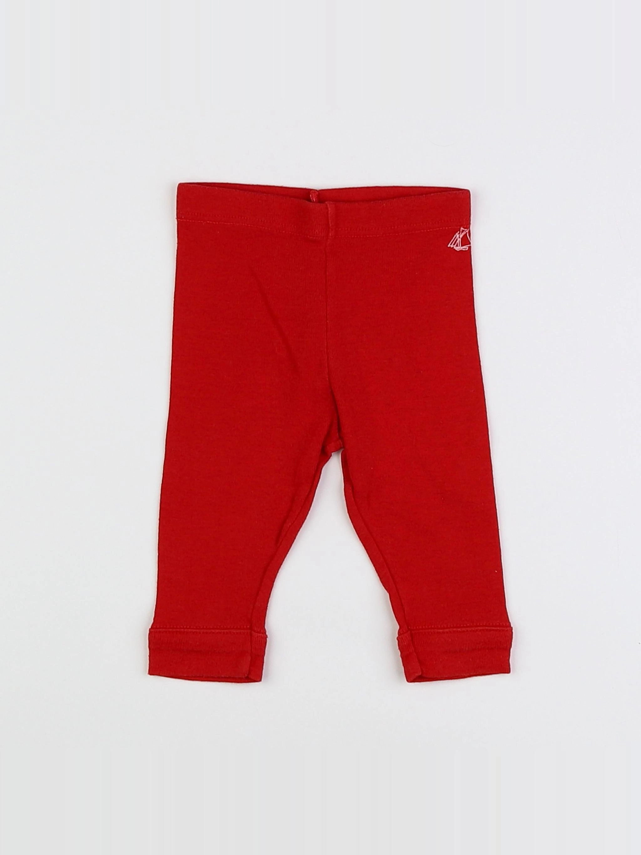 Petit Bateau - legging rouge - 3 mois
