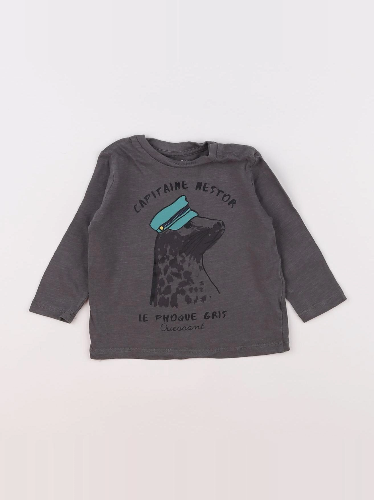 Boutchou - tee-shirt gris - 9 mois