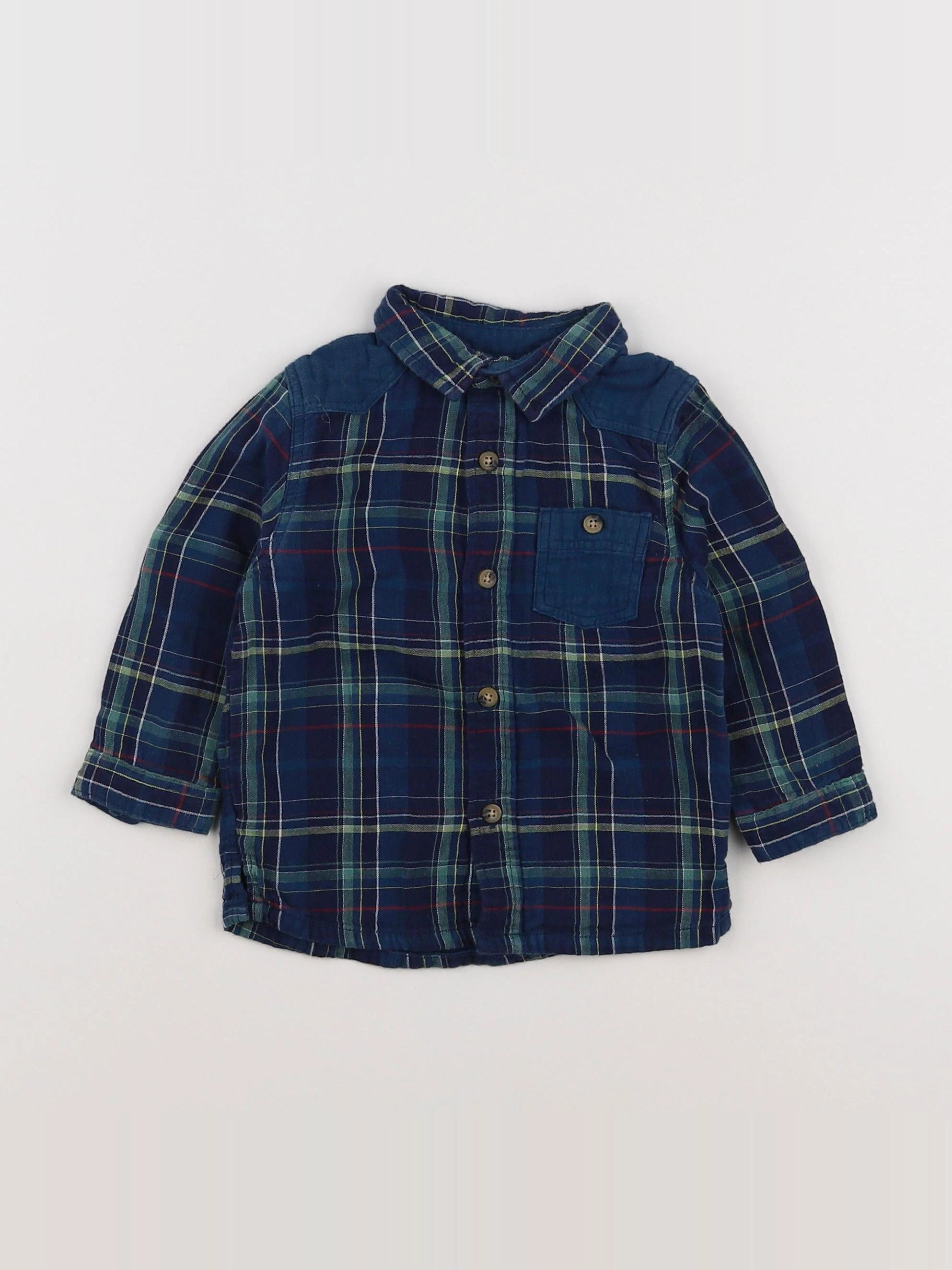 Vertbaudet - chemise bleu - 12 mois
