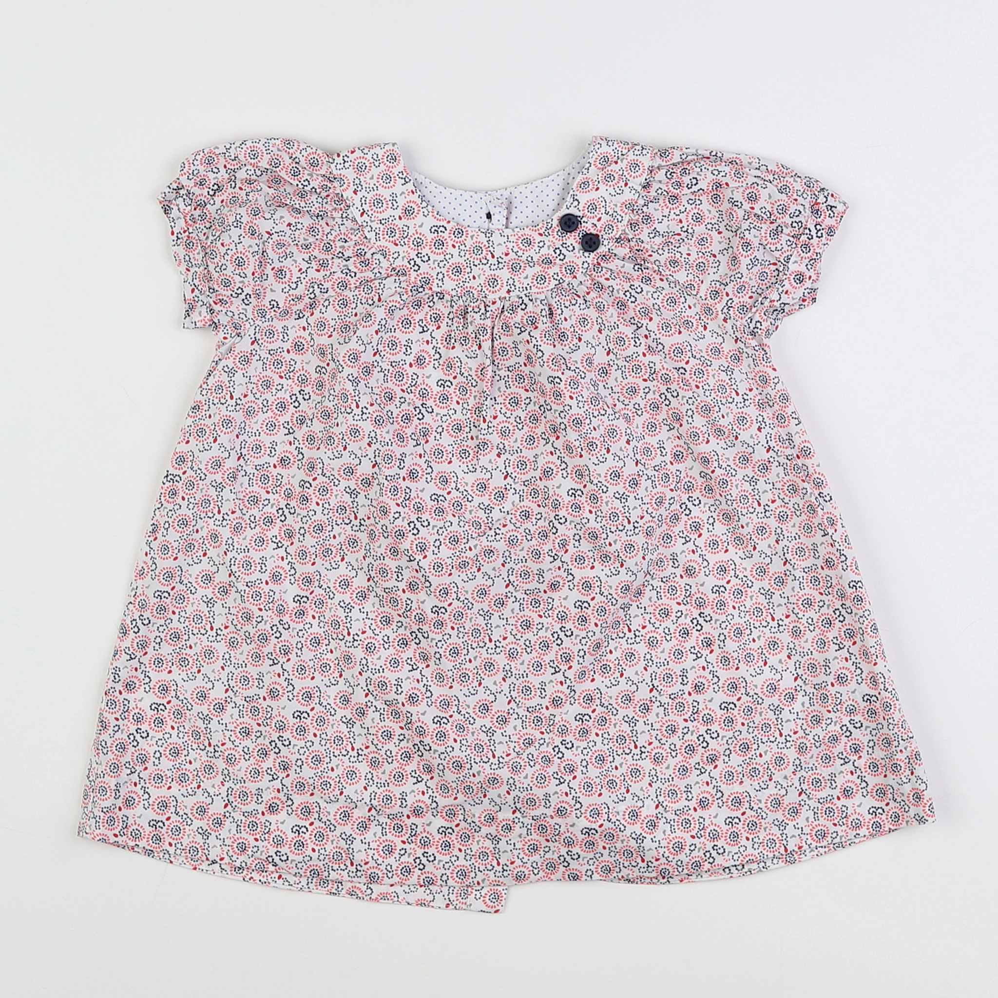 Petit Bateau - robe blanc - 12 mois