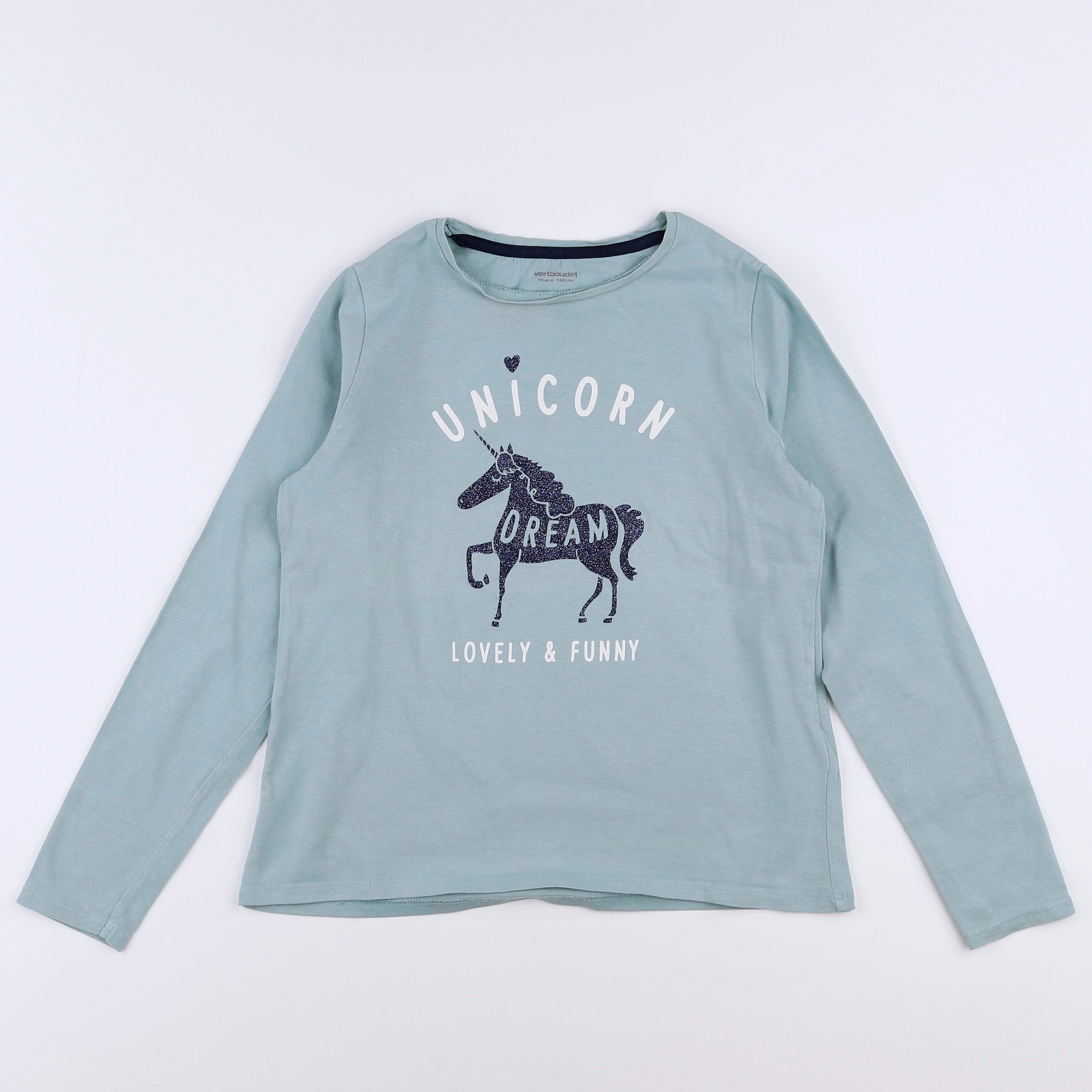 Vertbaudet - tee-shirt bleu - 10 ans