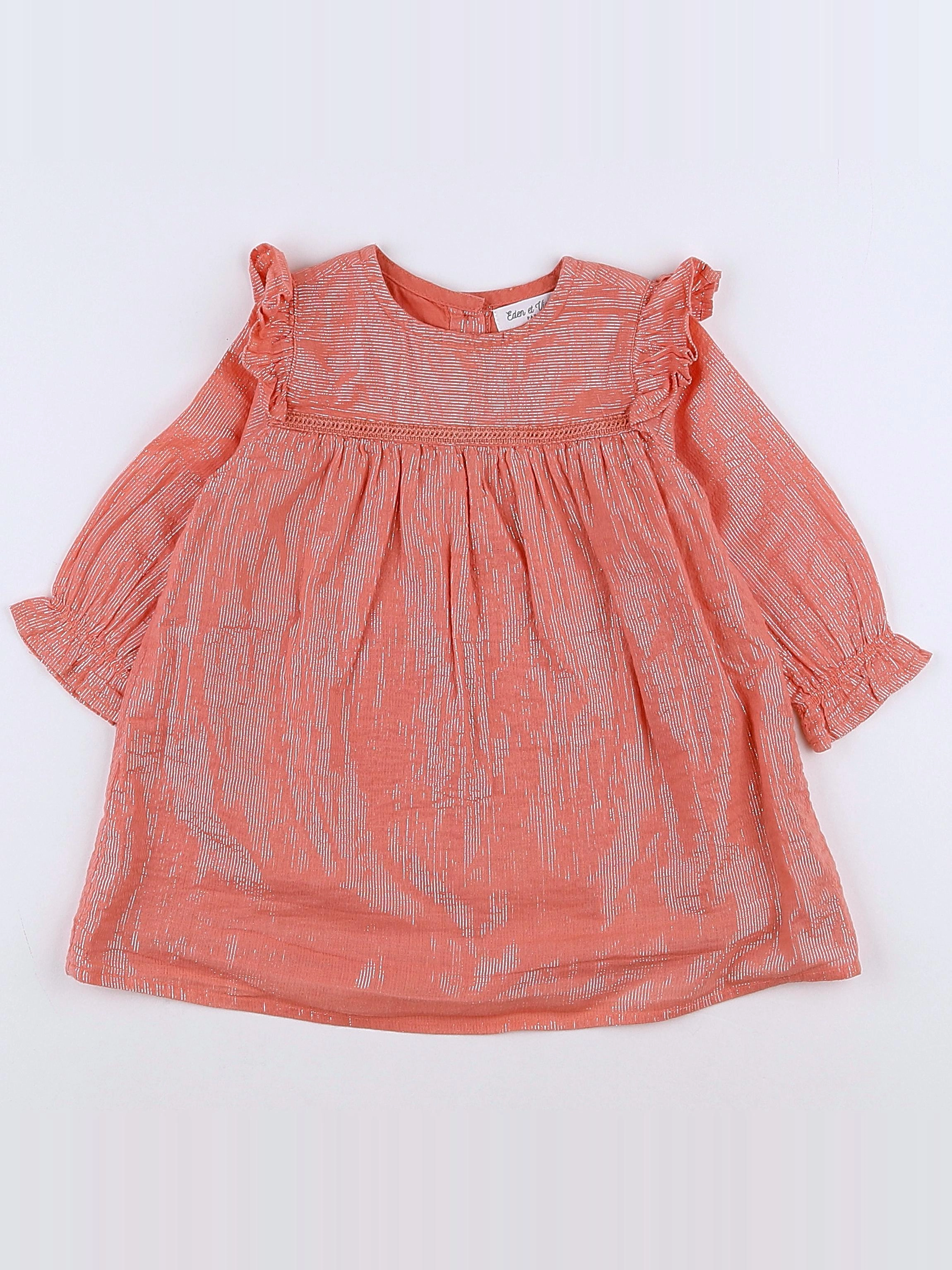 Eden & Victor - robe argent, rose - 9 mois