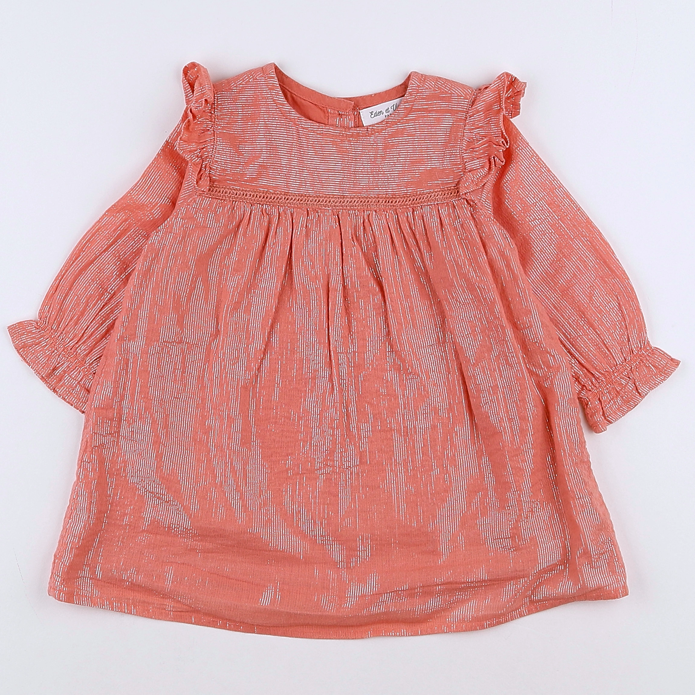 Eden & Victor - robe argent, rose - 9 mois