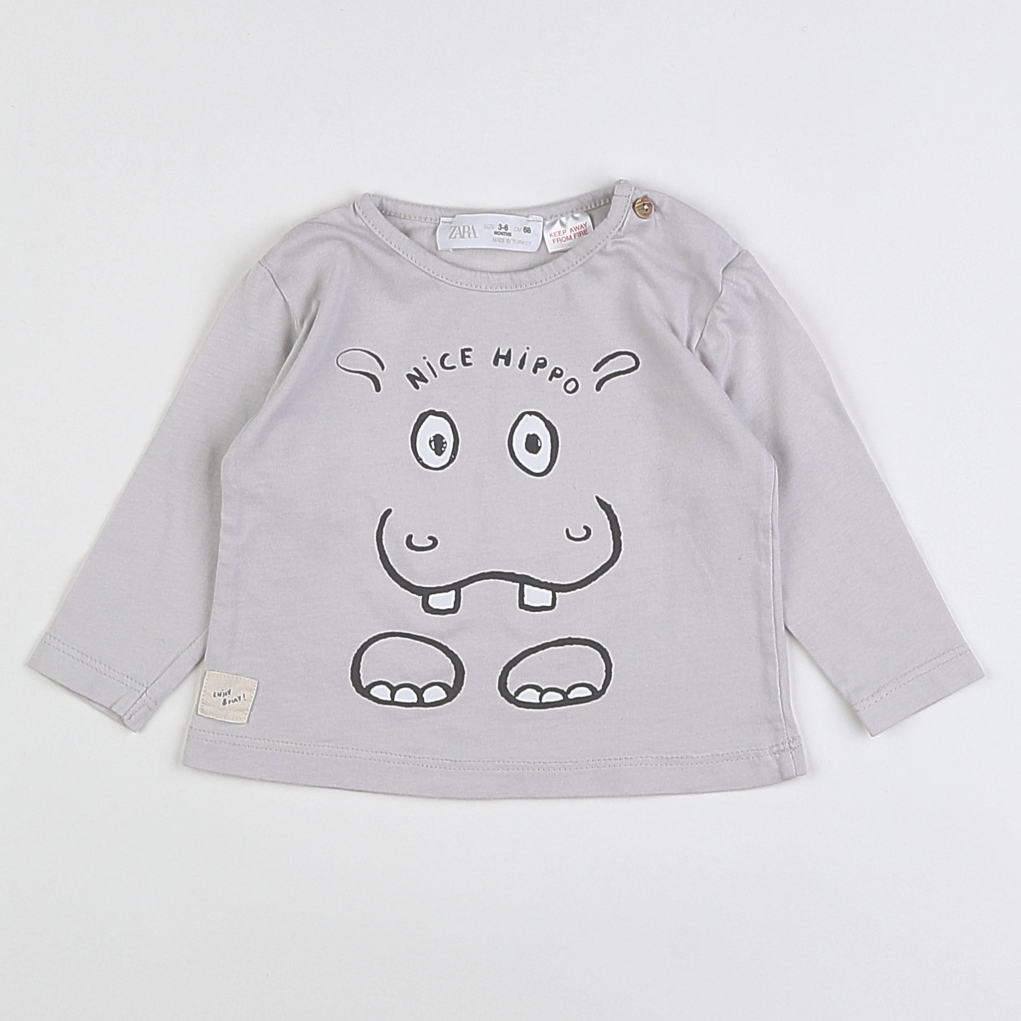 Zara - tee-shirt beige, marron - 3/6 mois