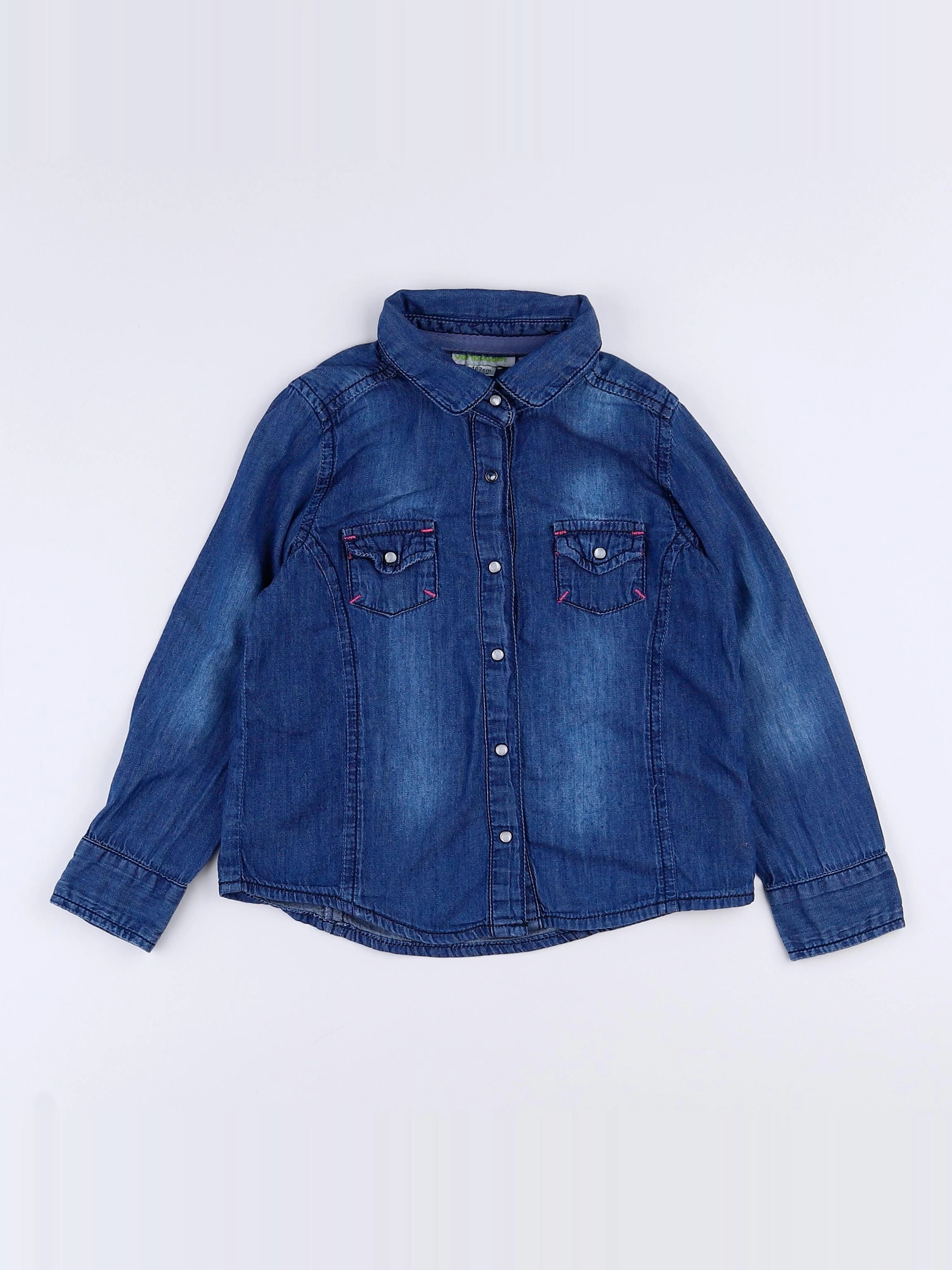 Vertbaudet - chemise bleu, rose - 4 ans