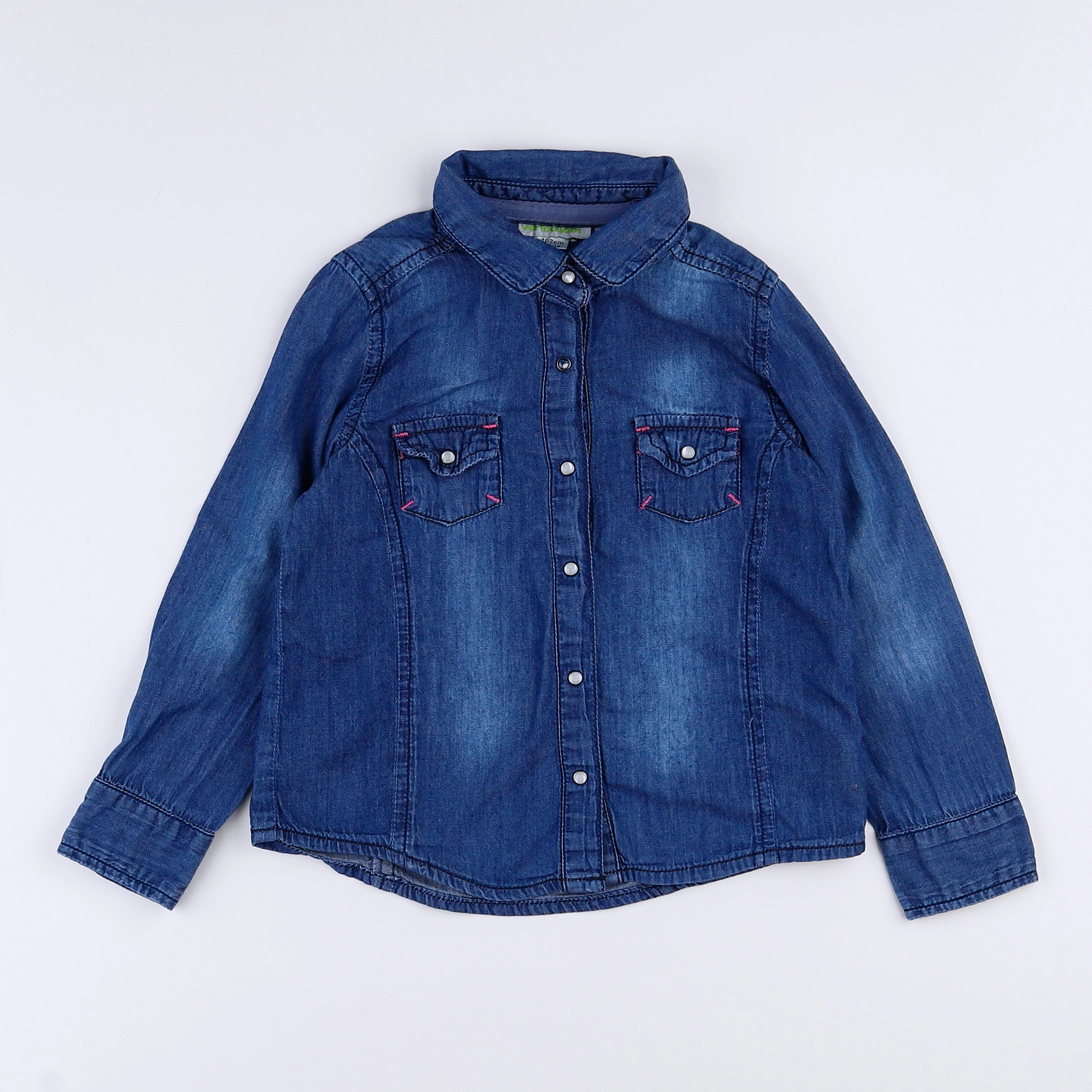 Vertbaudet - chemise bleu, rose - 4 ans