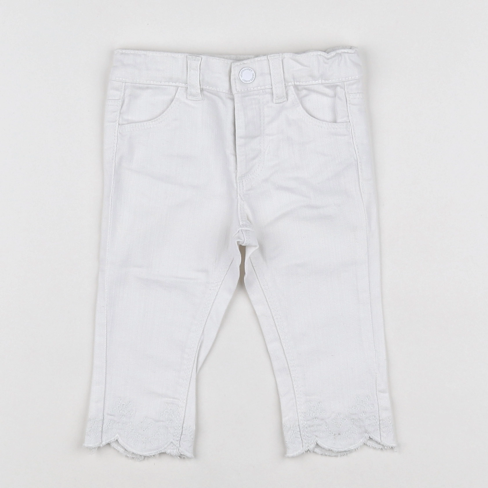 Vertbaudet - pantalon blanc - 6 mois