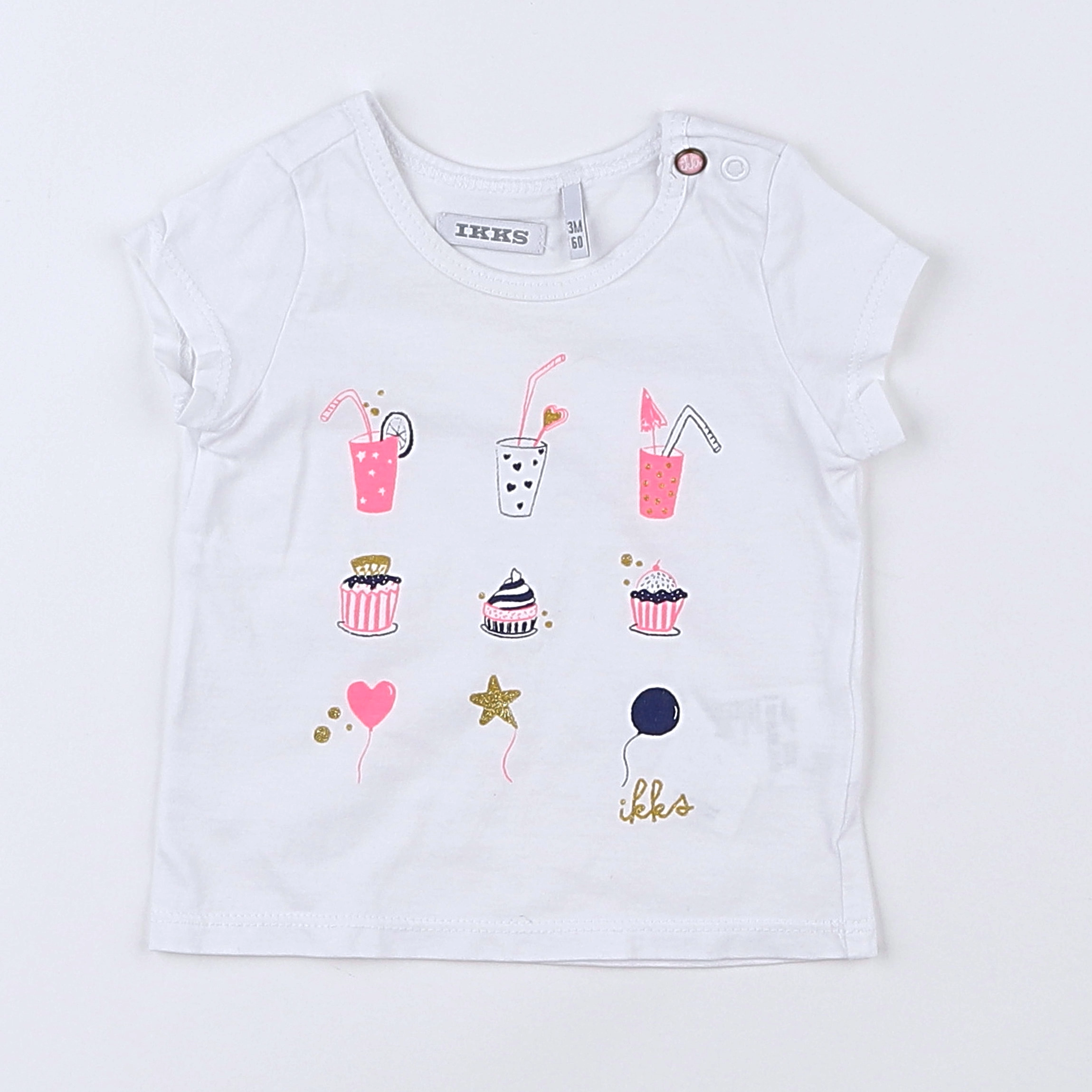 IKKS - tee-shirt blanc - 3 mois