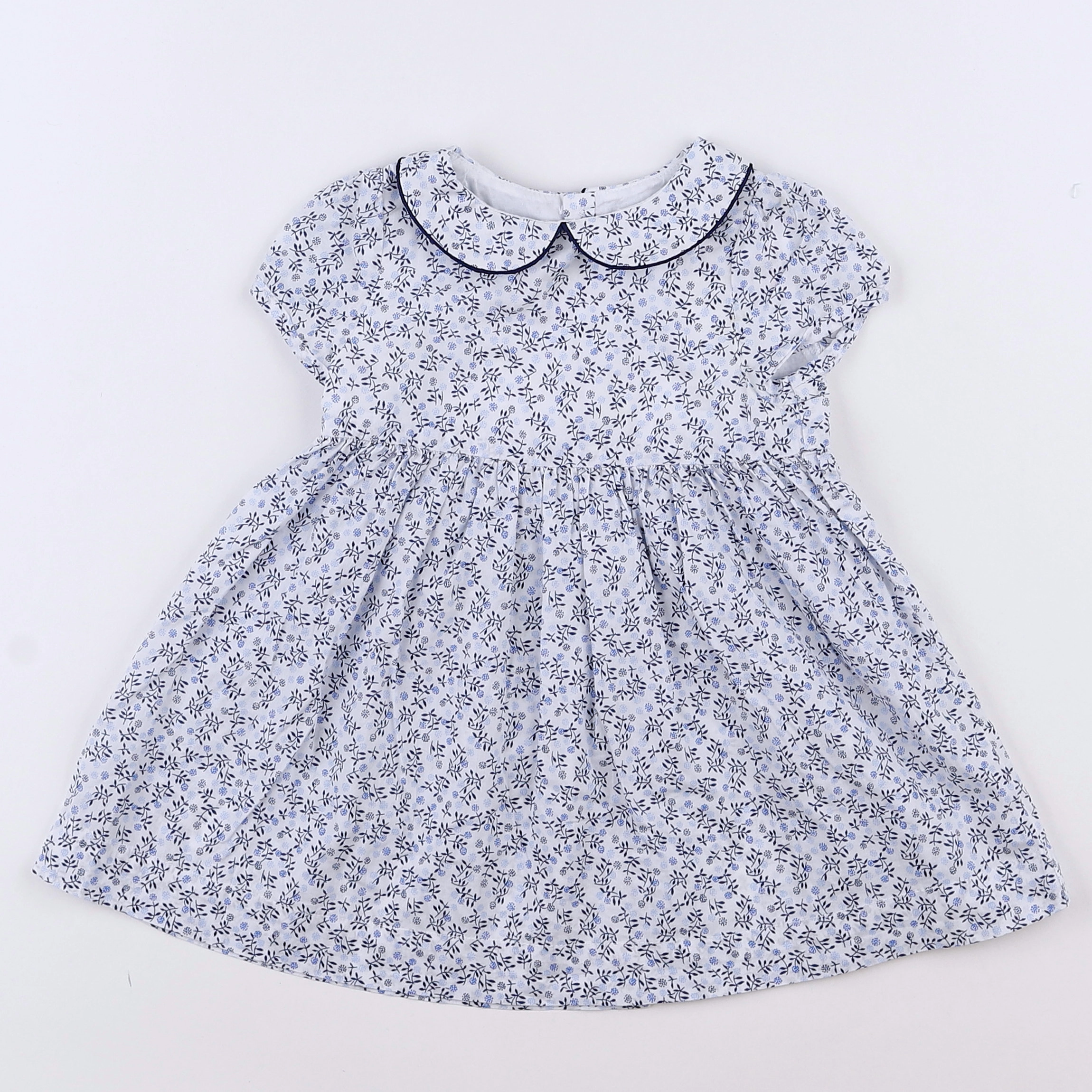 Jacadi - robe blanc, bleu - 12 mois