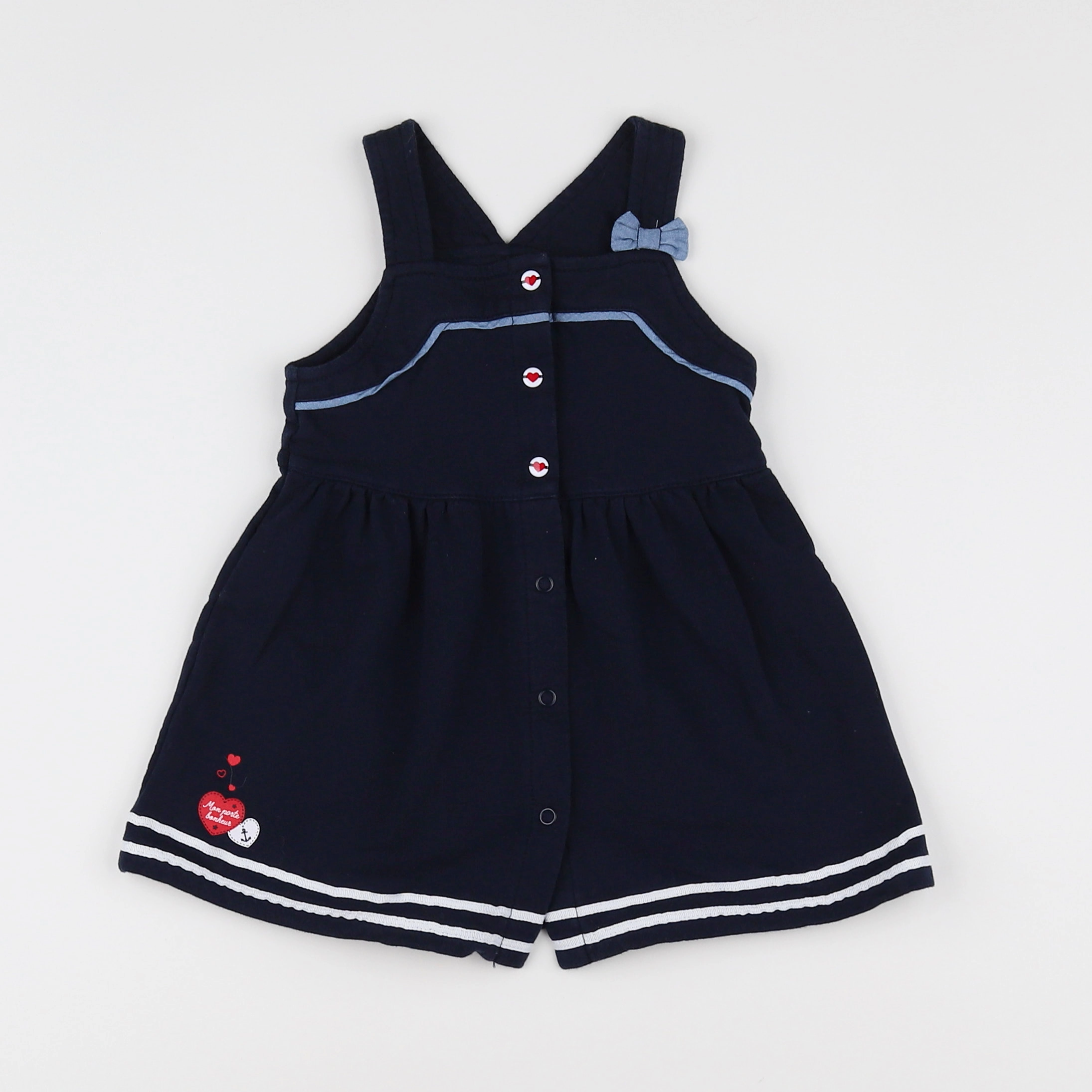 Terre de marins - robe bleu, blanc - 12 mois