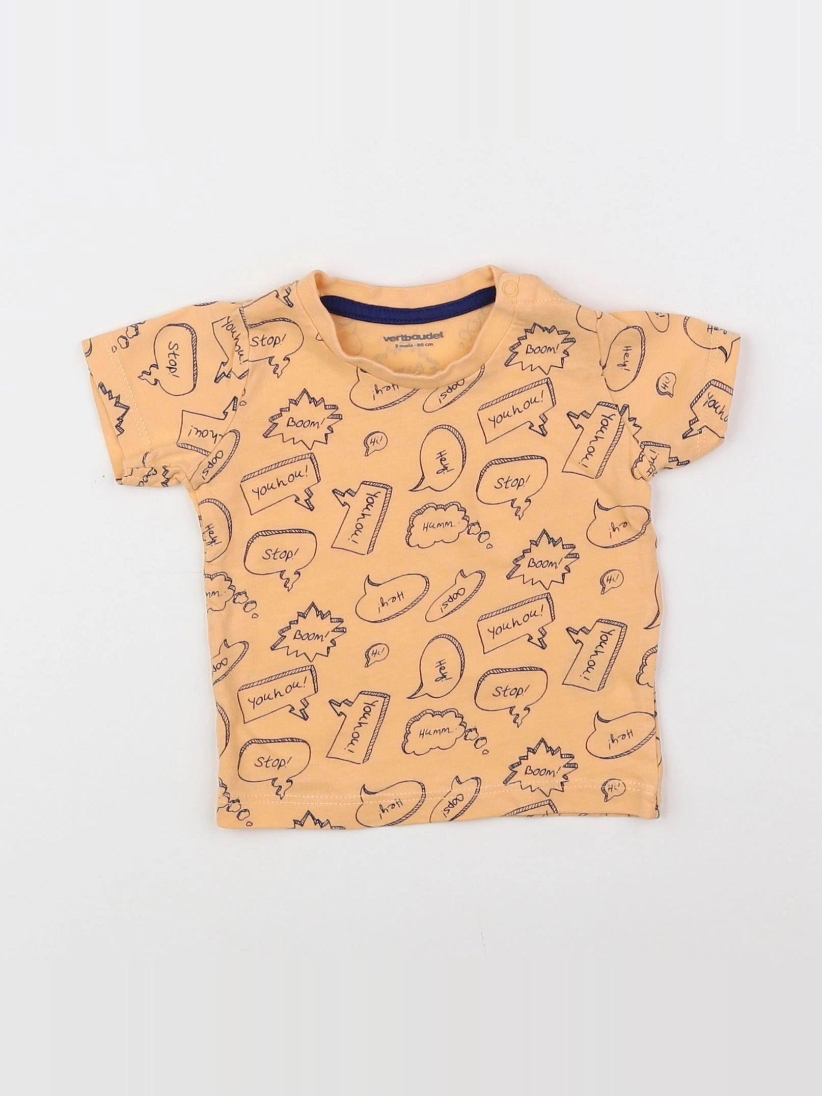 Vertbaudet - tee-shirt orange, bleu - 3 mois