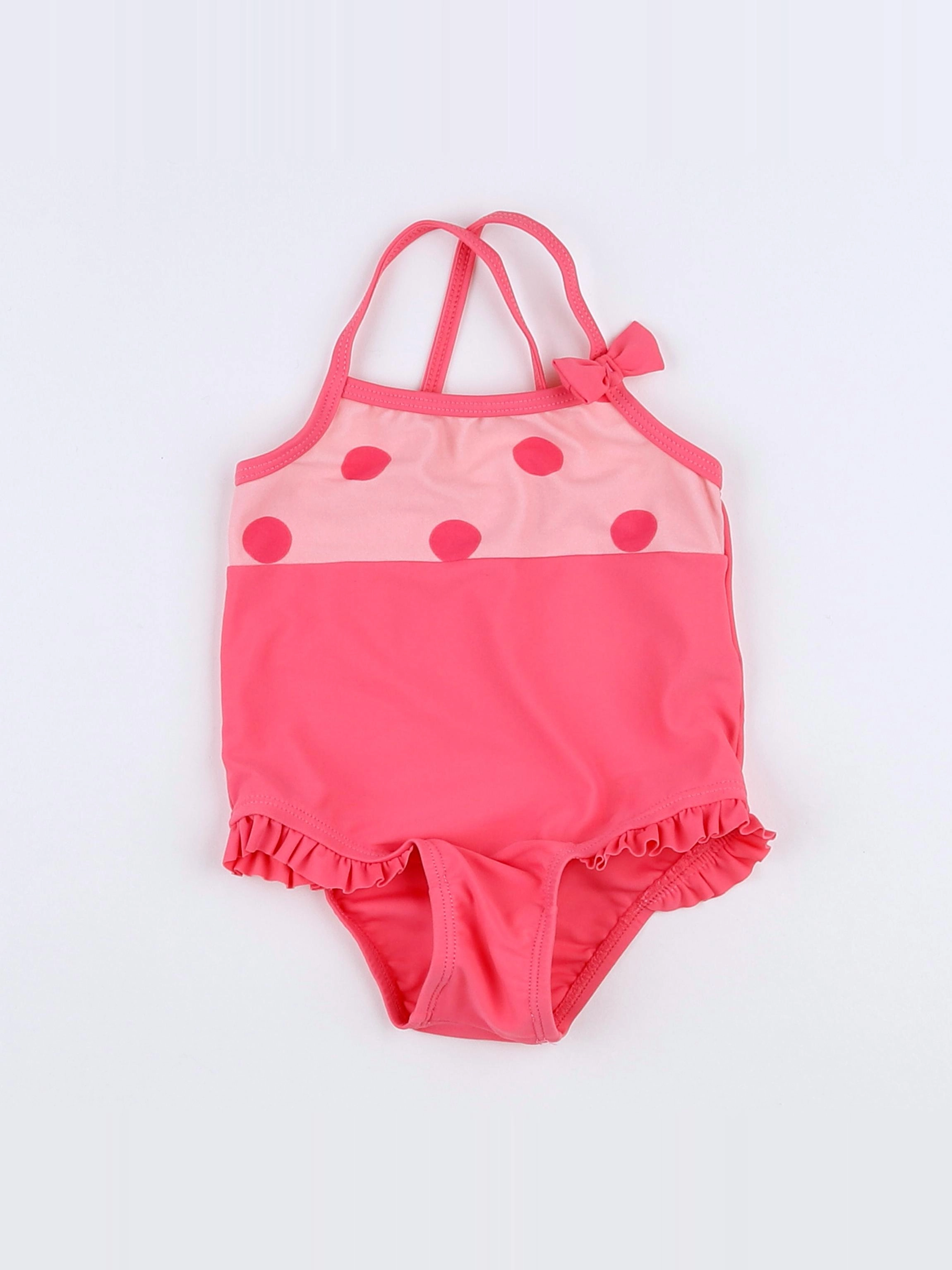 Vertbaudet - maillot de bain rose - 12 mois
