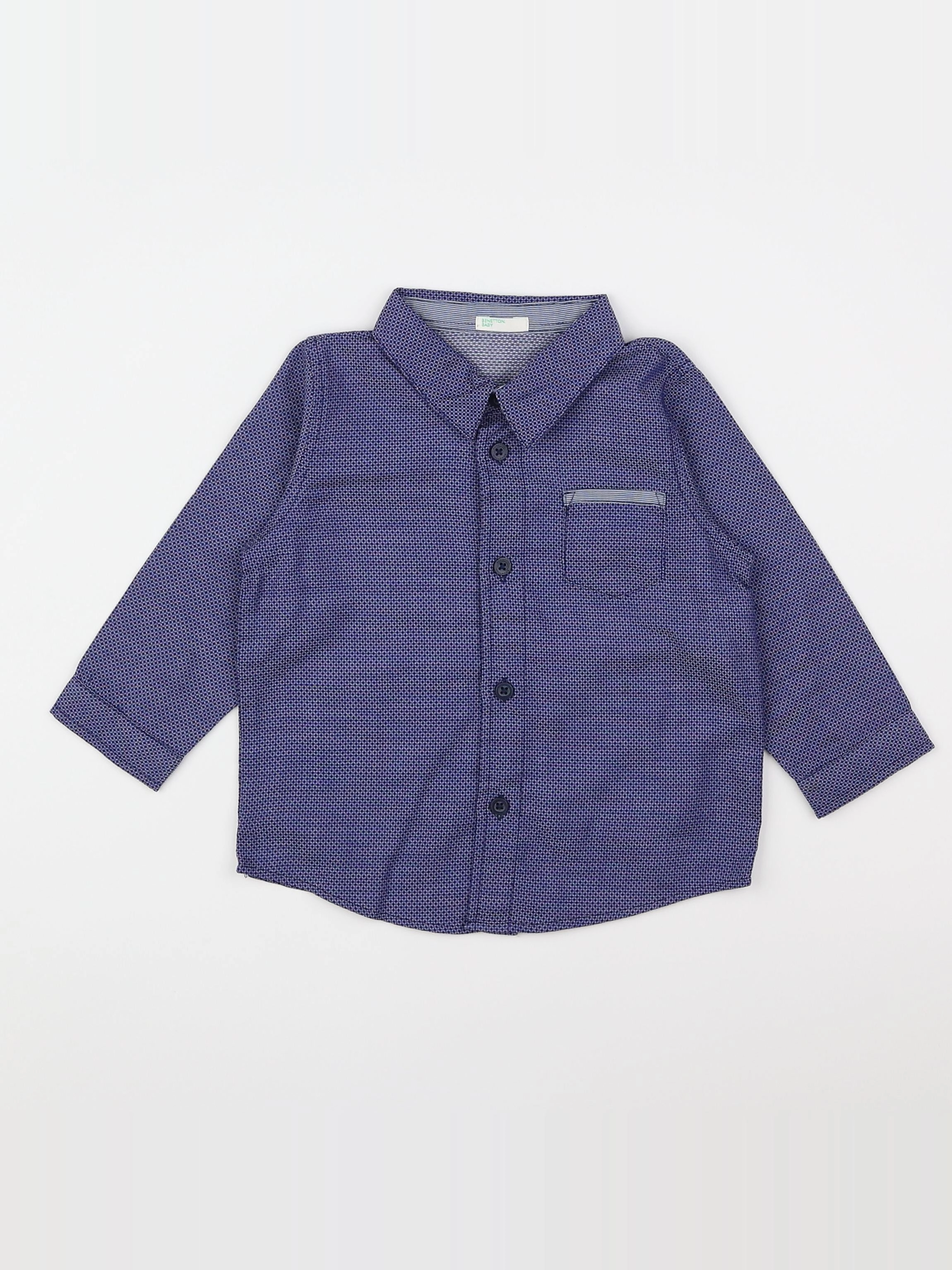 Benetton - chemise bleu - 12 mois