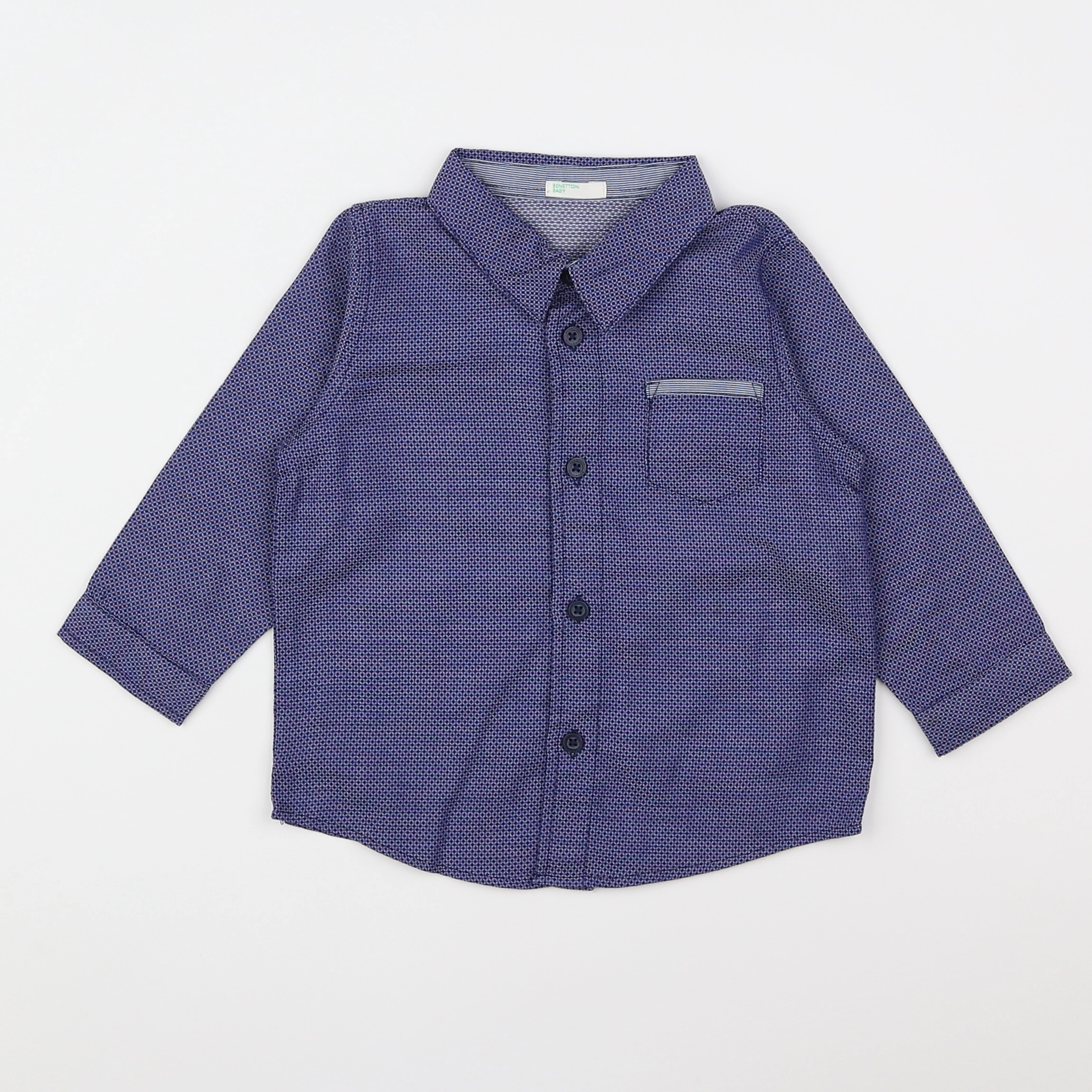 Benetton - chemise bleu - 12 mois