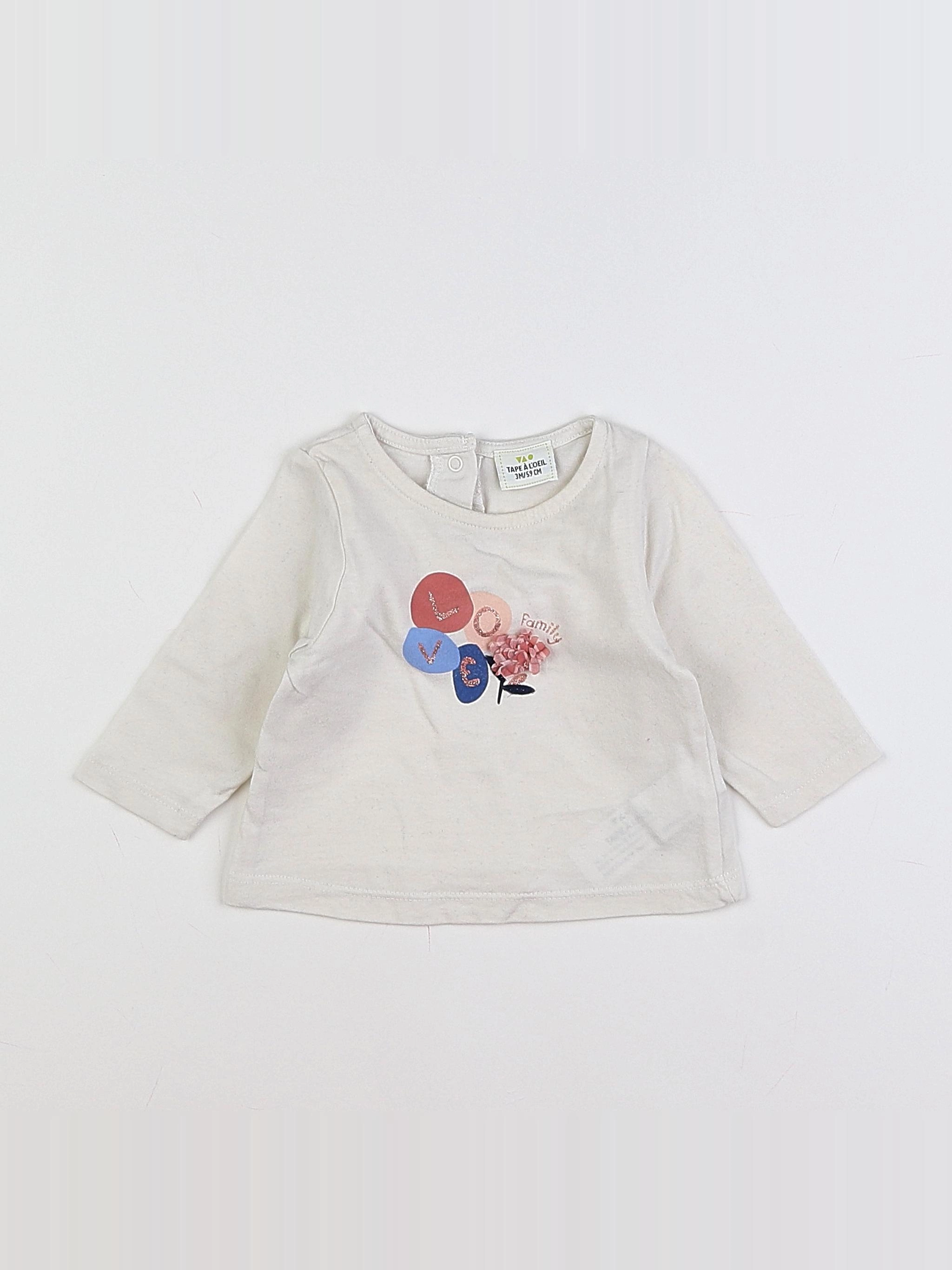 Tape à l'oeil - tee-shirt blanc - 3 mois