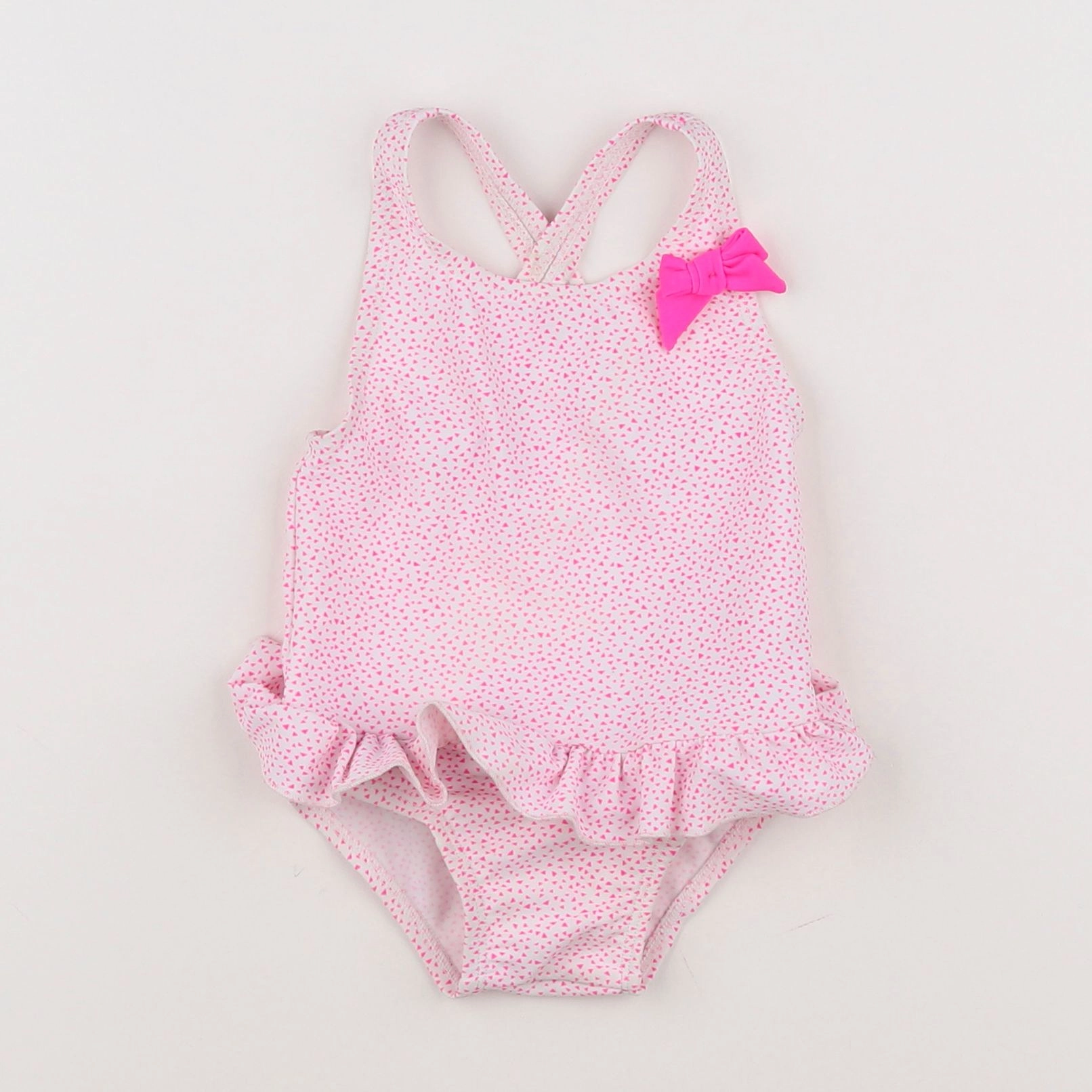 Natalys - maillot de bain rose fluo - 6/9 mois