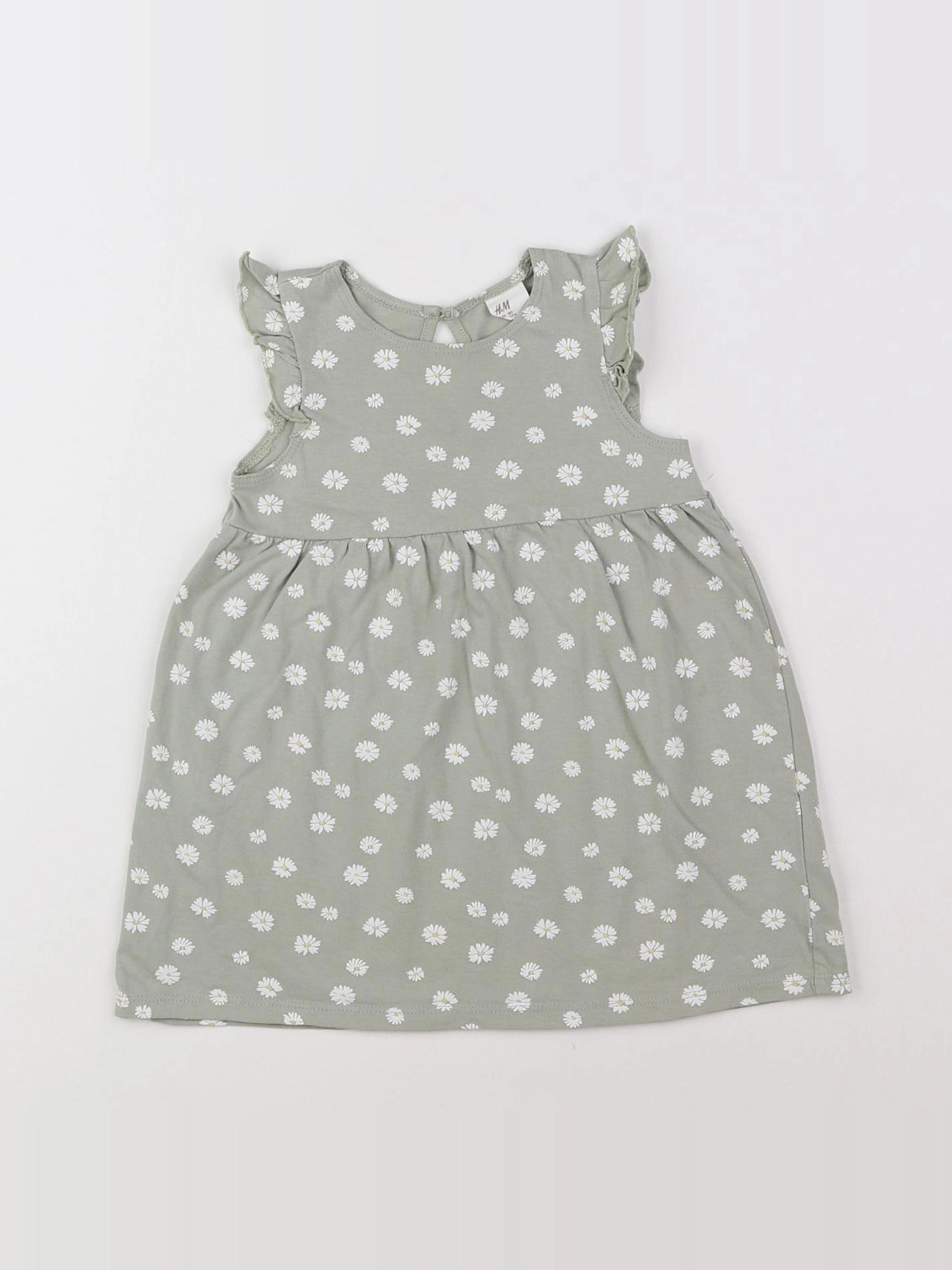 H&M - robe vert - 9/12 mois
