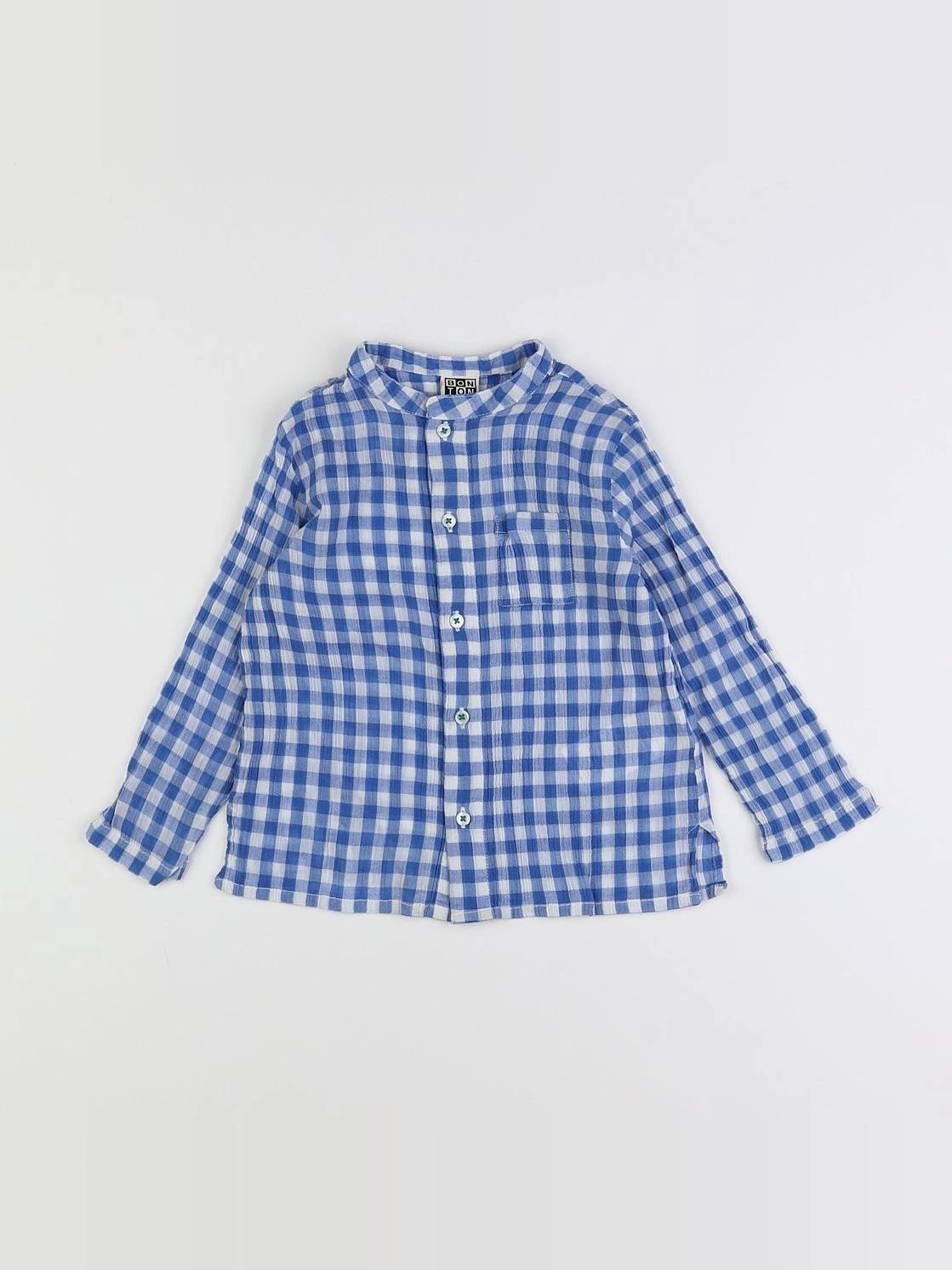 Bonton - chemise blanc, bleu - 2 ans