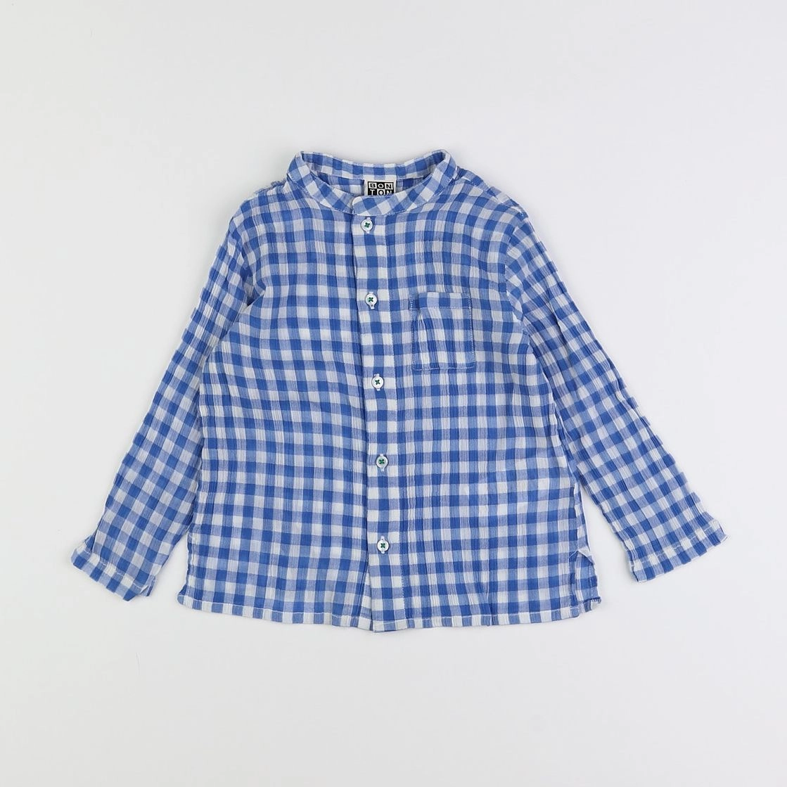 Bonton - chemise blanc, bleu - 2 ans