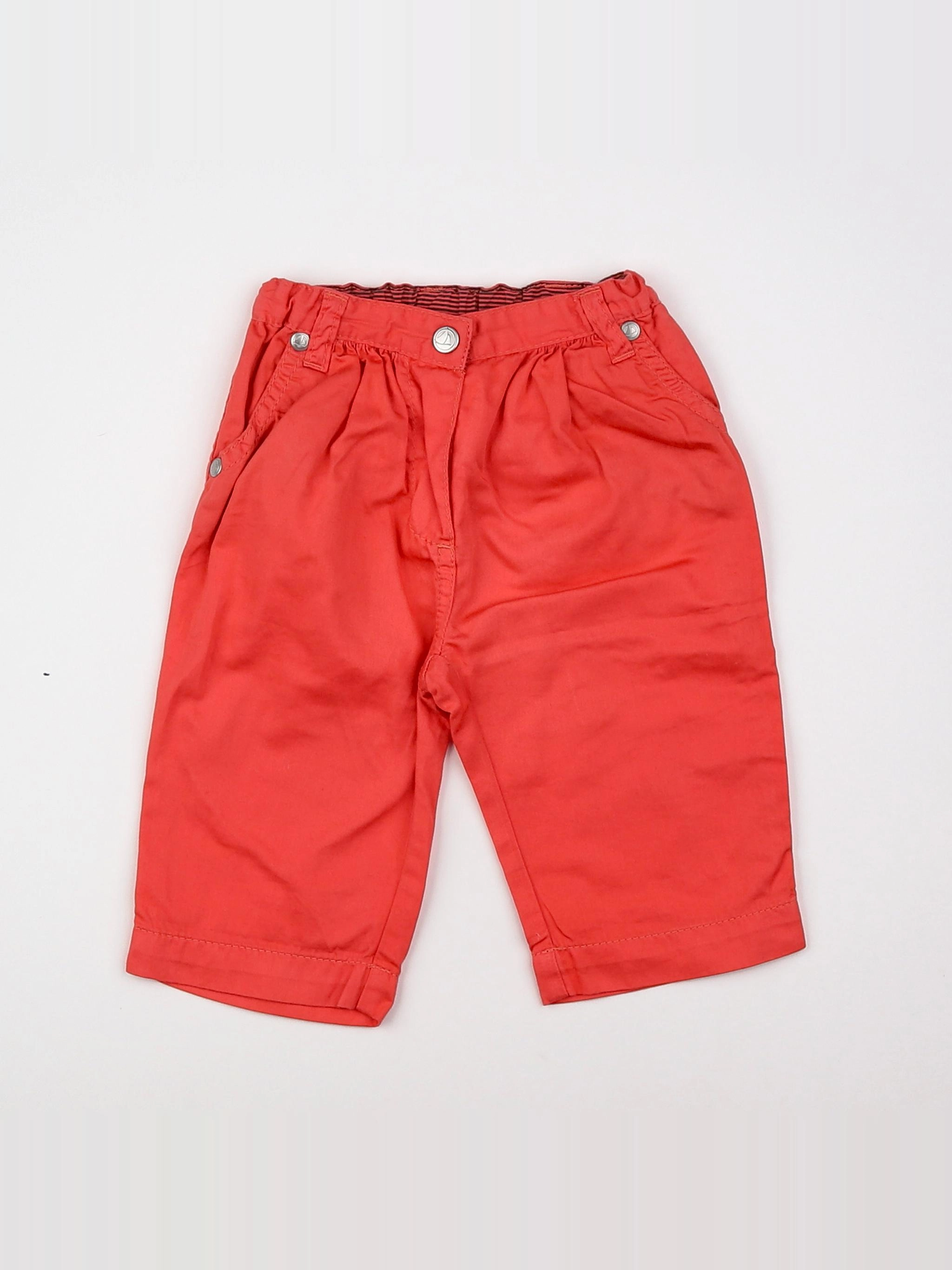 Petit Bateau - pantalon rouge - 3 mois