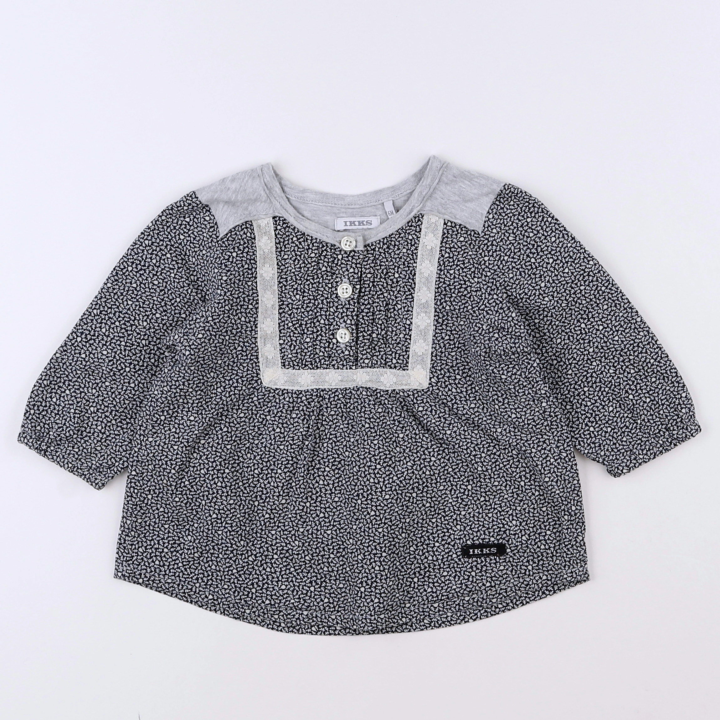 IKKS - blouse gris - 6 mois