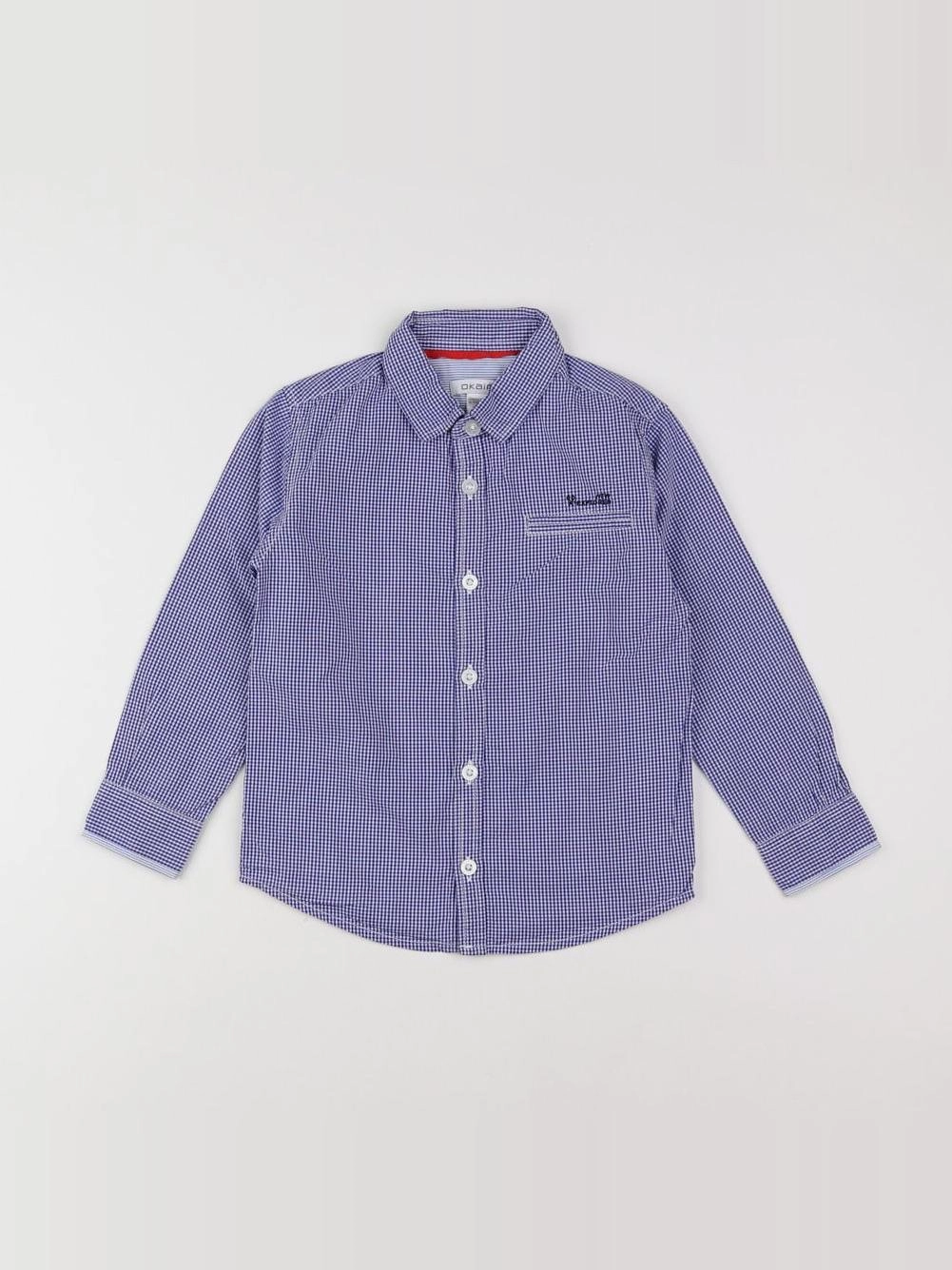 Okaidi - chemise blanc, bleu - 4 ans