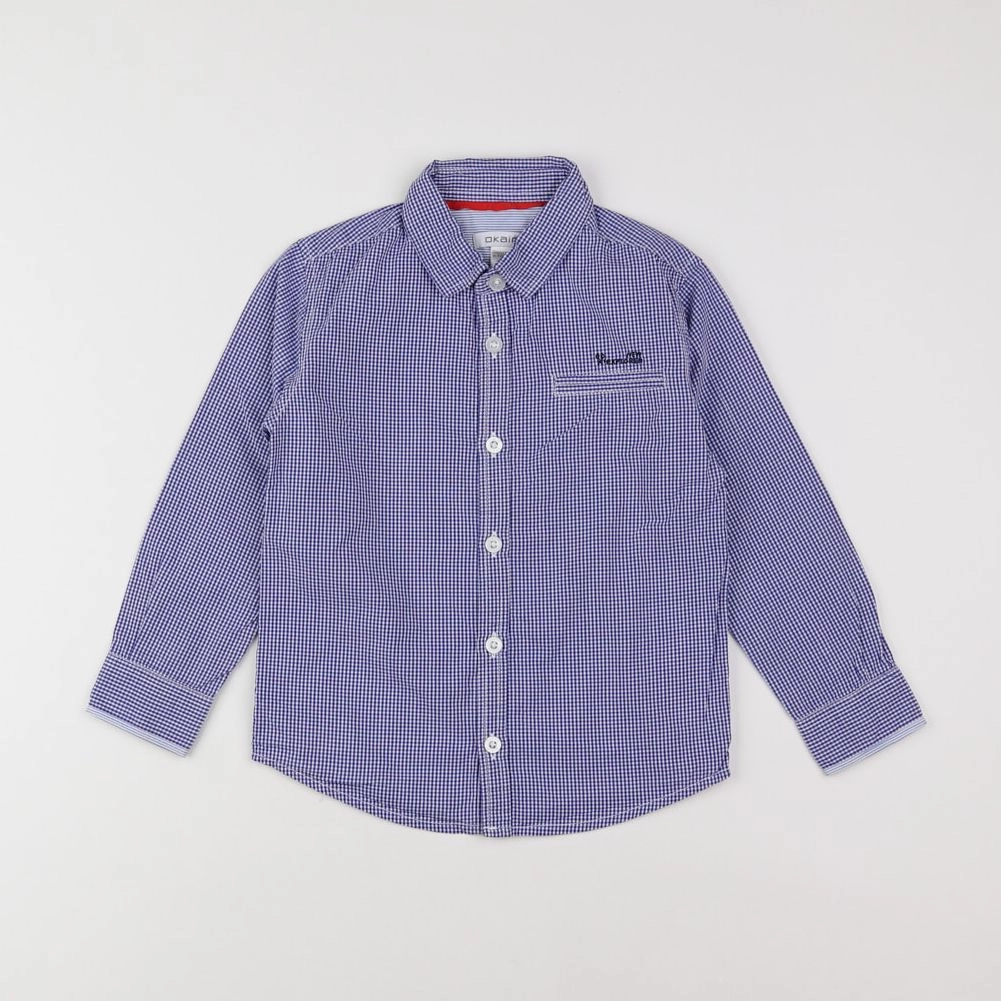 Okaidi - chemise blanc, bleu - 4 ans