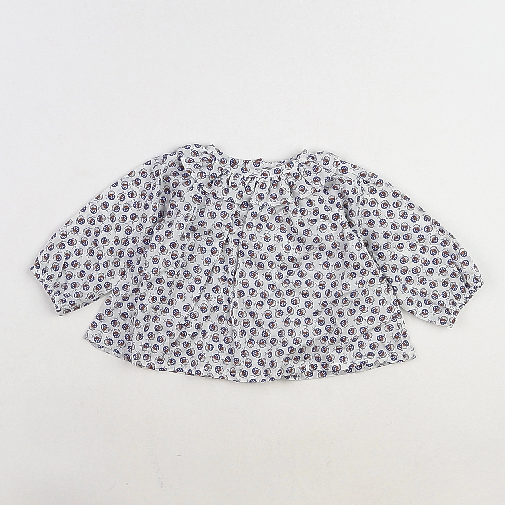 Bonton - blouse blanc, bleu - 3 mois