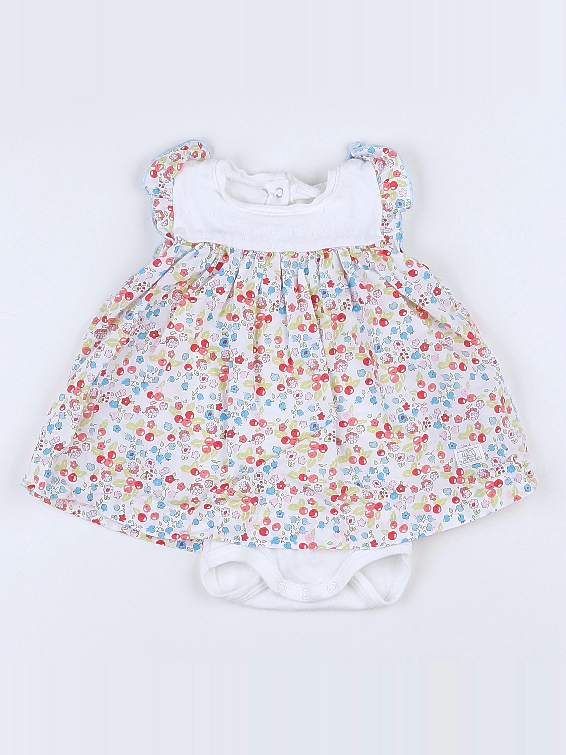 Petit Bateau - body vetement blanc, multicolore - 3 mois
