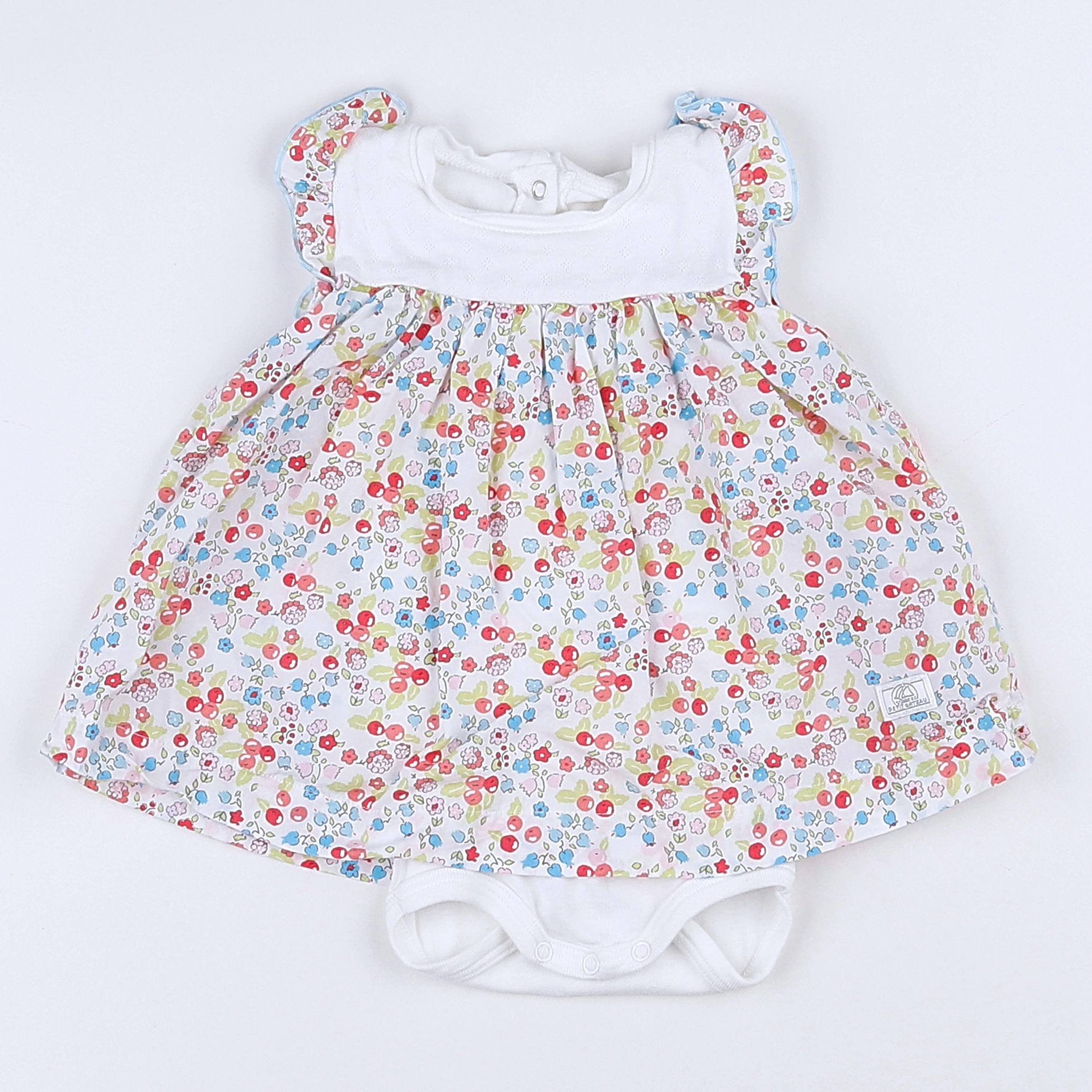 Petit Bateau - body vetement blanc, multicolore - 3 mois