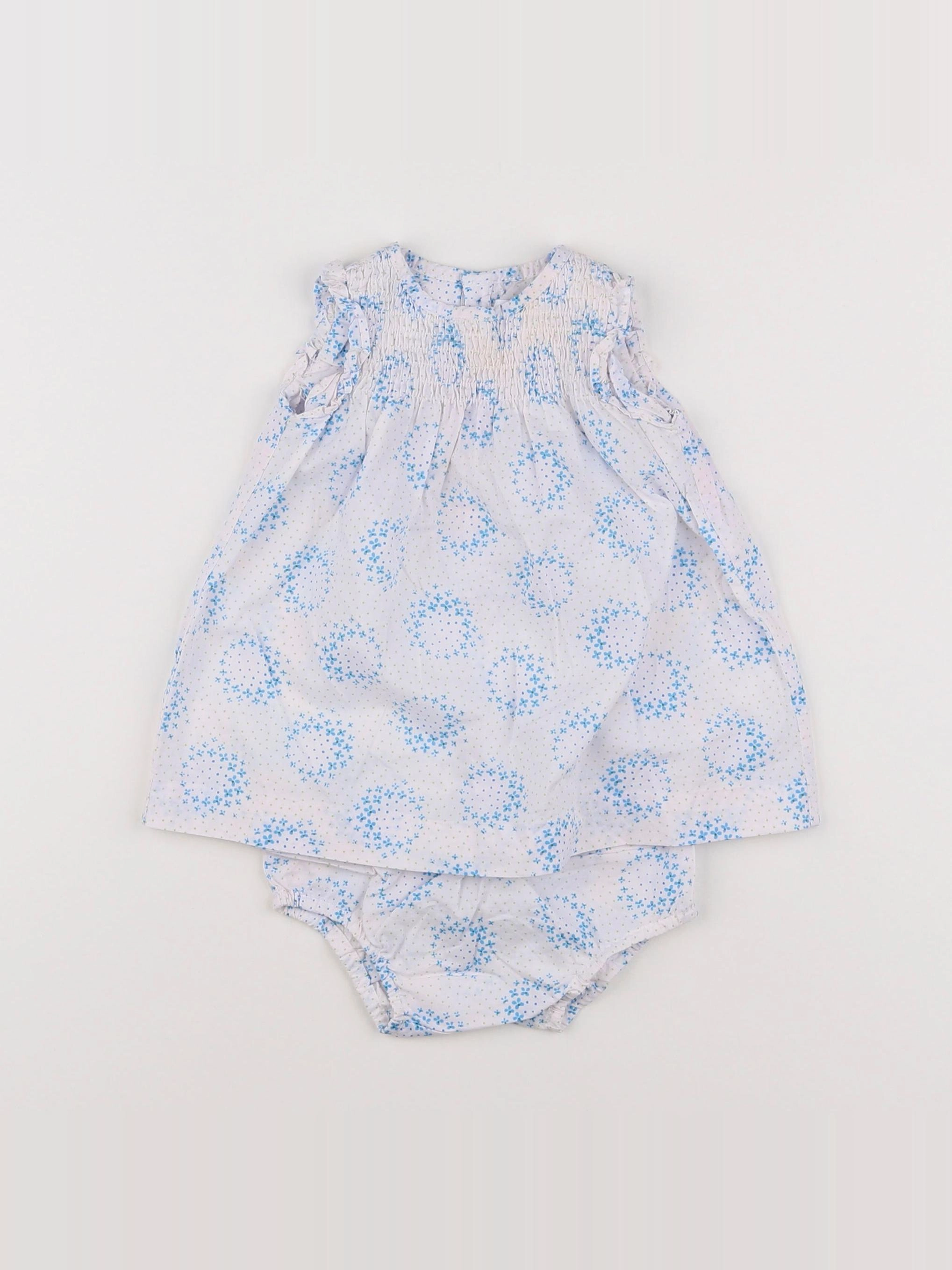 Jacadi - robe blanc, bleu - 3 mois