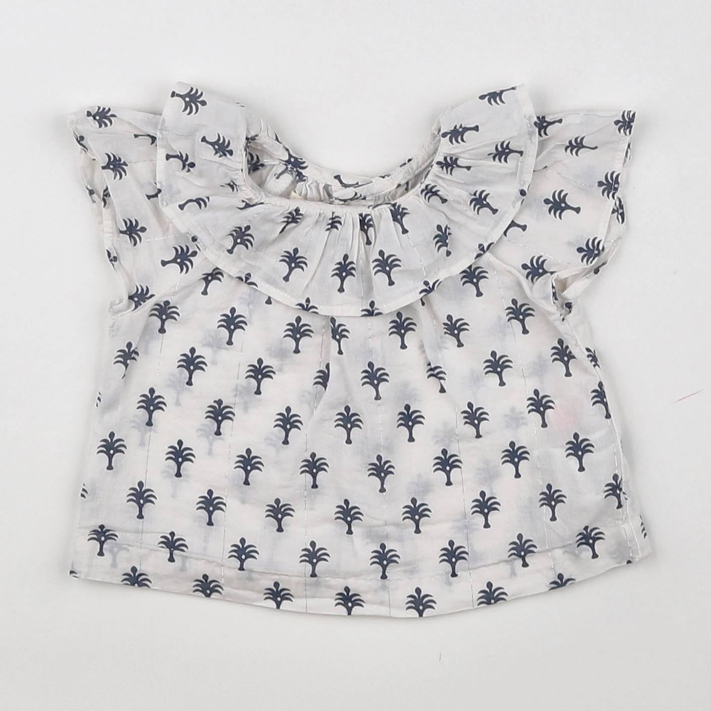 Gocco - blouse blanc, bleu - 6/9 mois