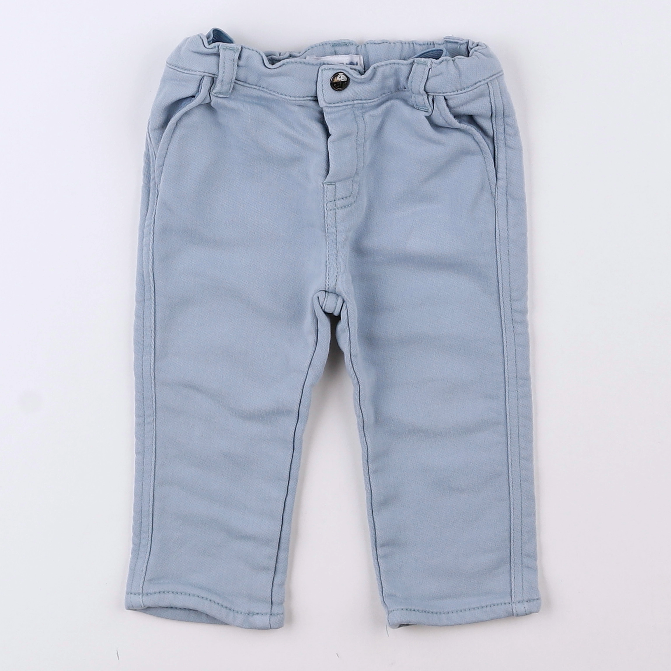 Vertbaudet - pantalon bleu - 12 mois