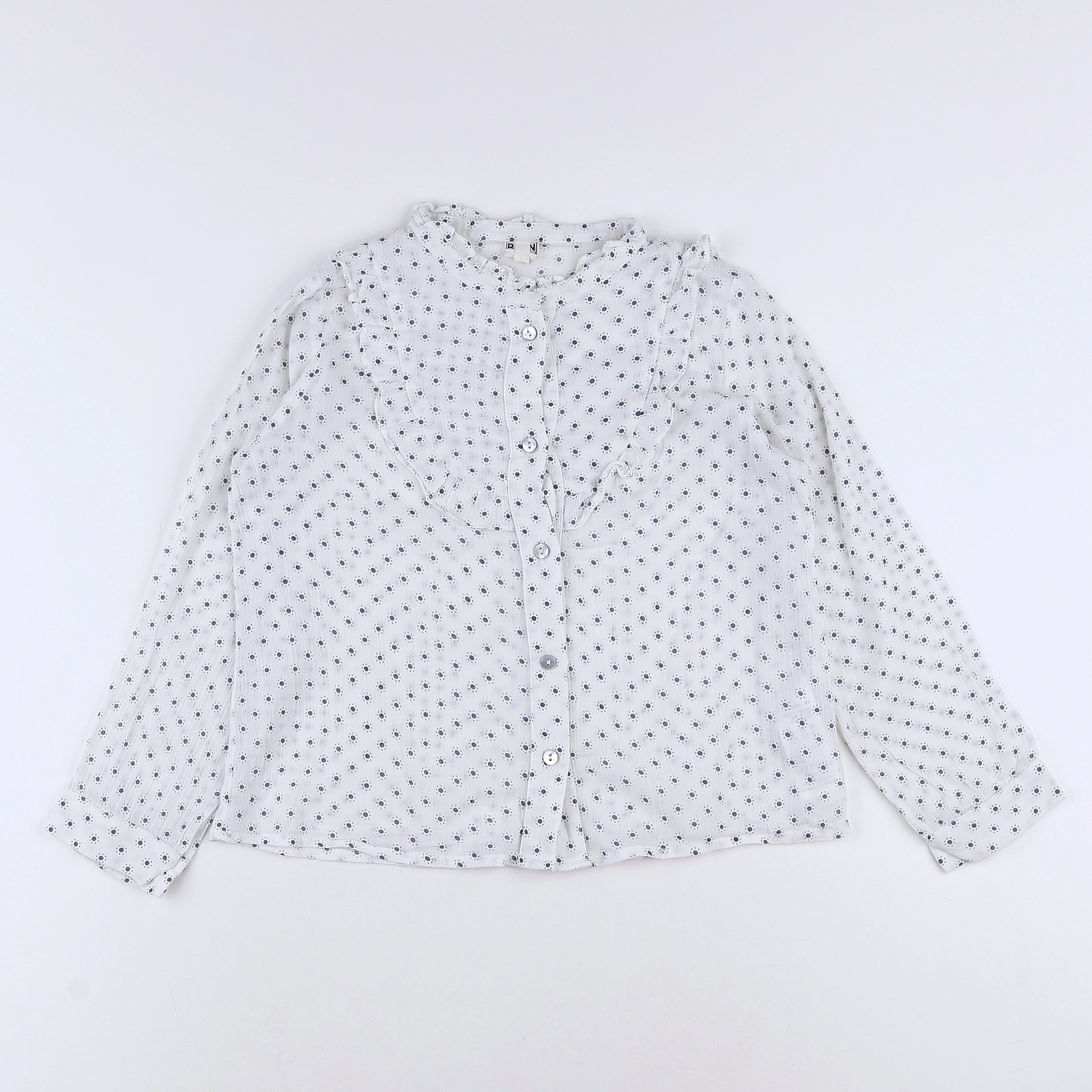 Bonton - blouse bleu, blanc - 8 ans