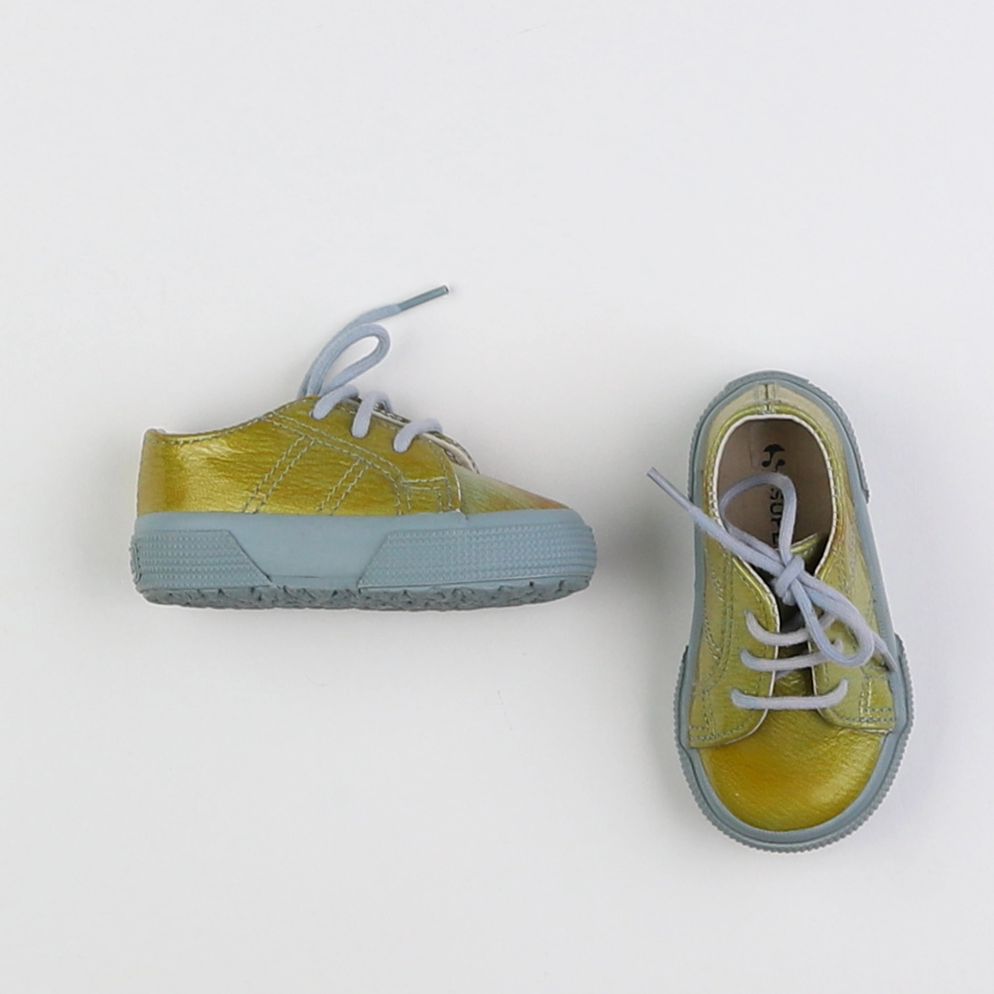 Superga - tennis à scratch/ lacets jaune - pointure 18